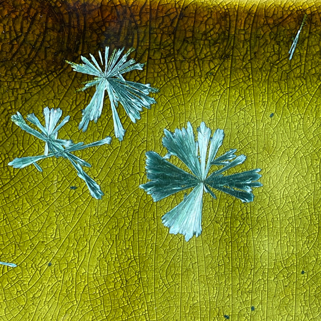 Spring Green  macro crystalline glazed Tray by Hong Rubinstein of One Dream Design TM 