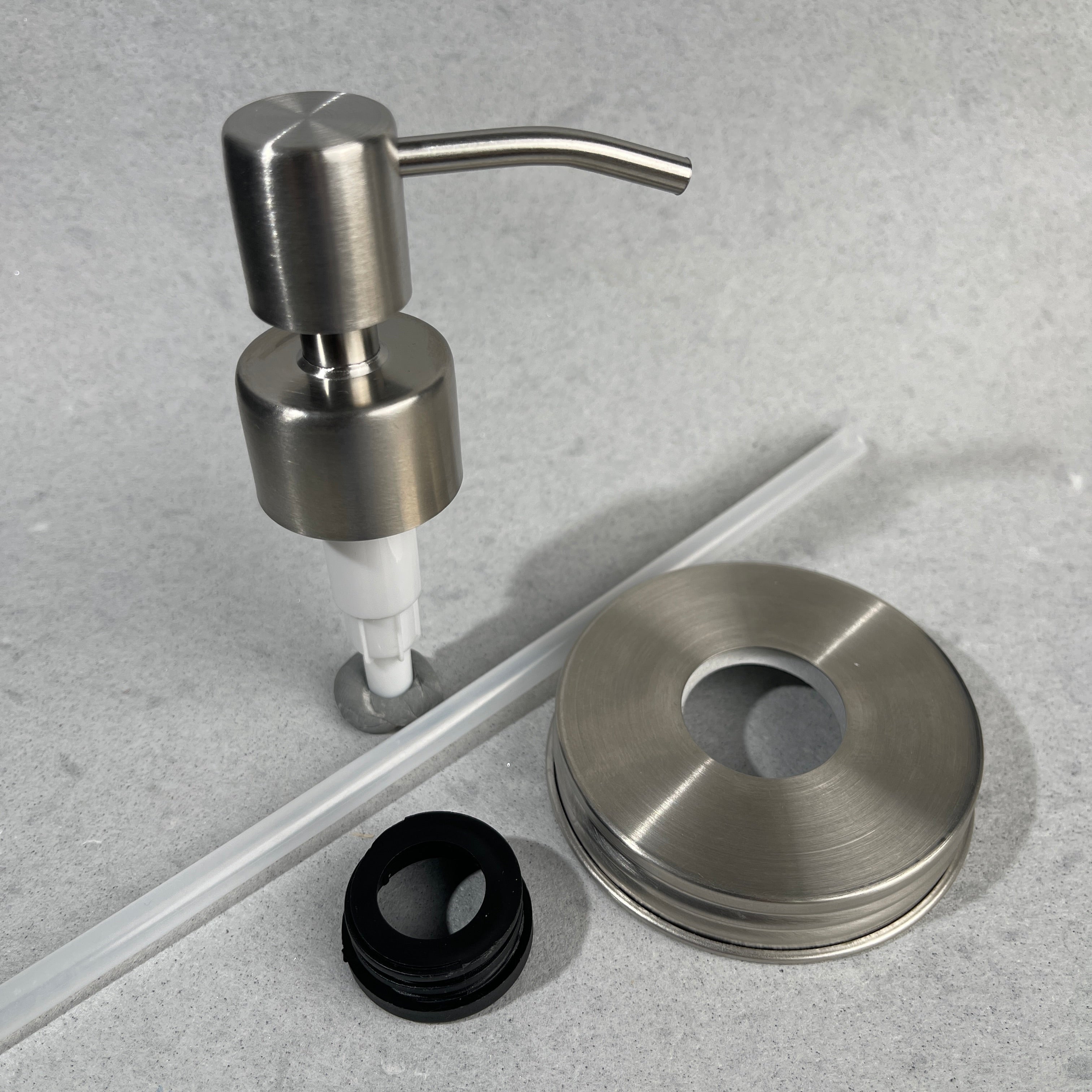 low profile stainless steel rust proof mason jar canning jar soap pump kit