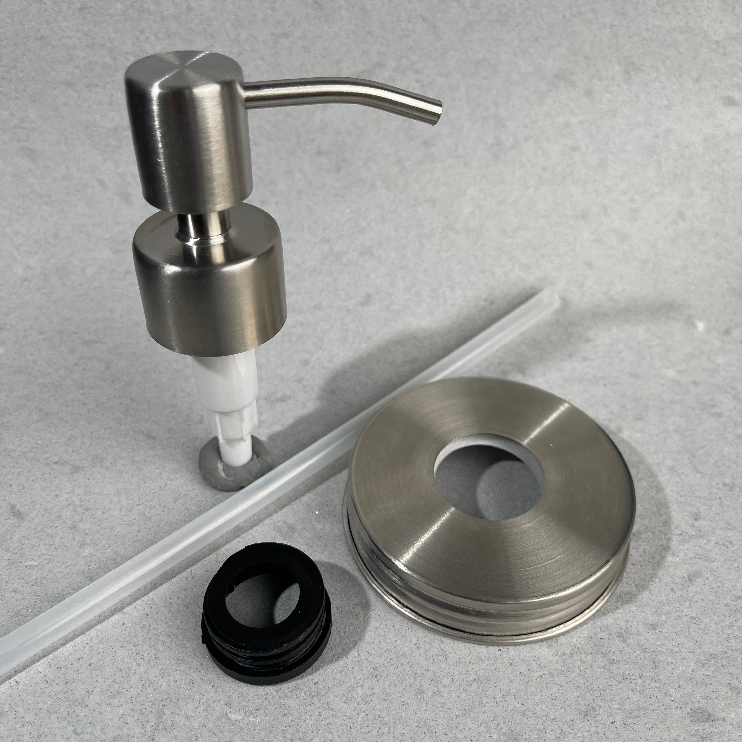 low profile stainless steel rust proof mason jar canning jar soap pump kit