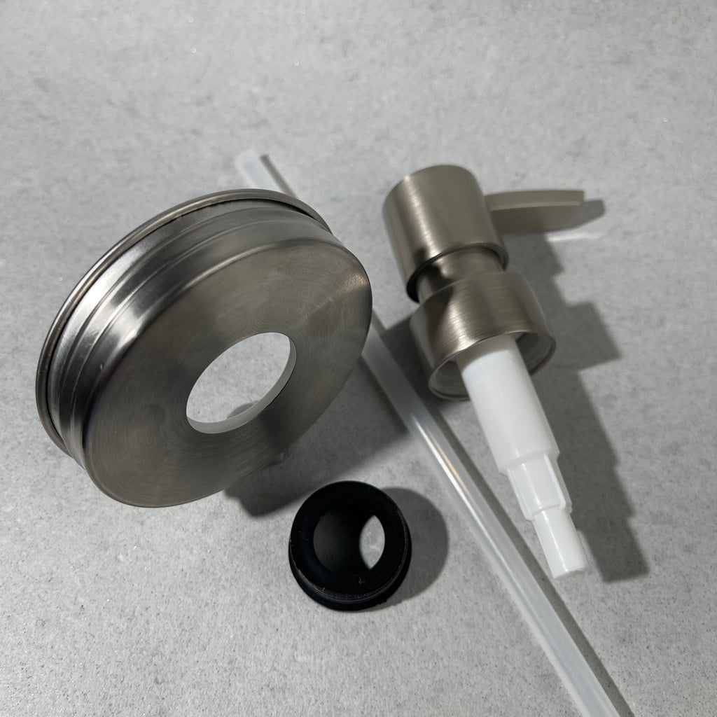 mason jar regular mouth stainless soap pump kit with heavy duty flat head pump