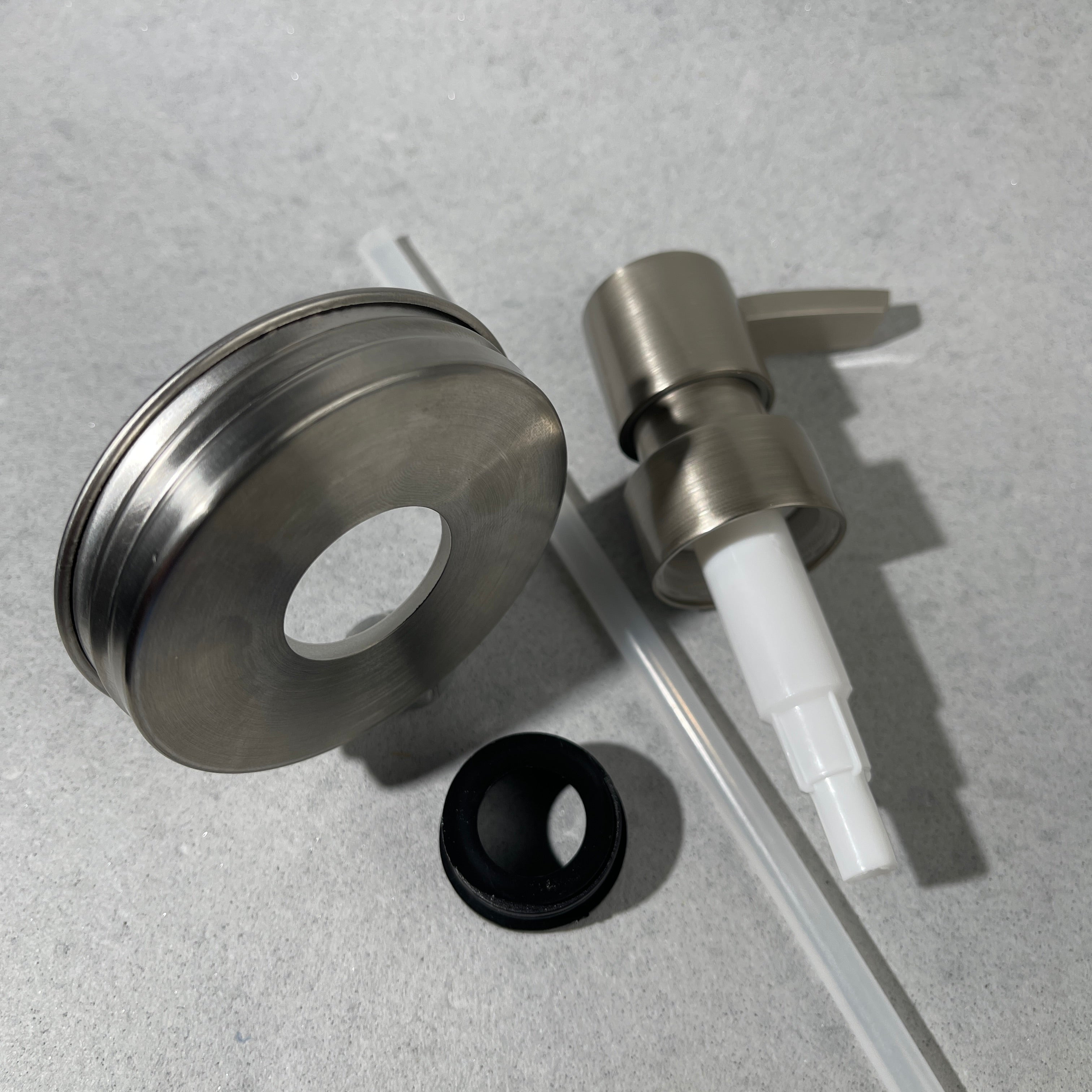 mason jar regular mouth stainless soap pump kit with heavy duty flat head pump