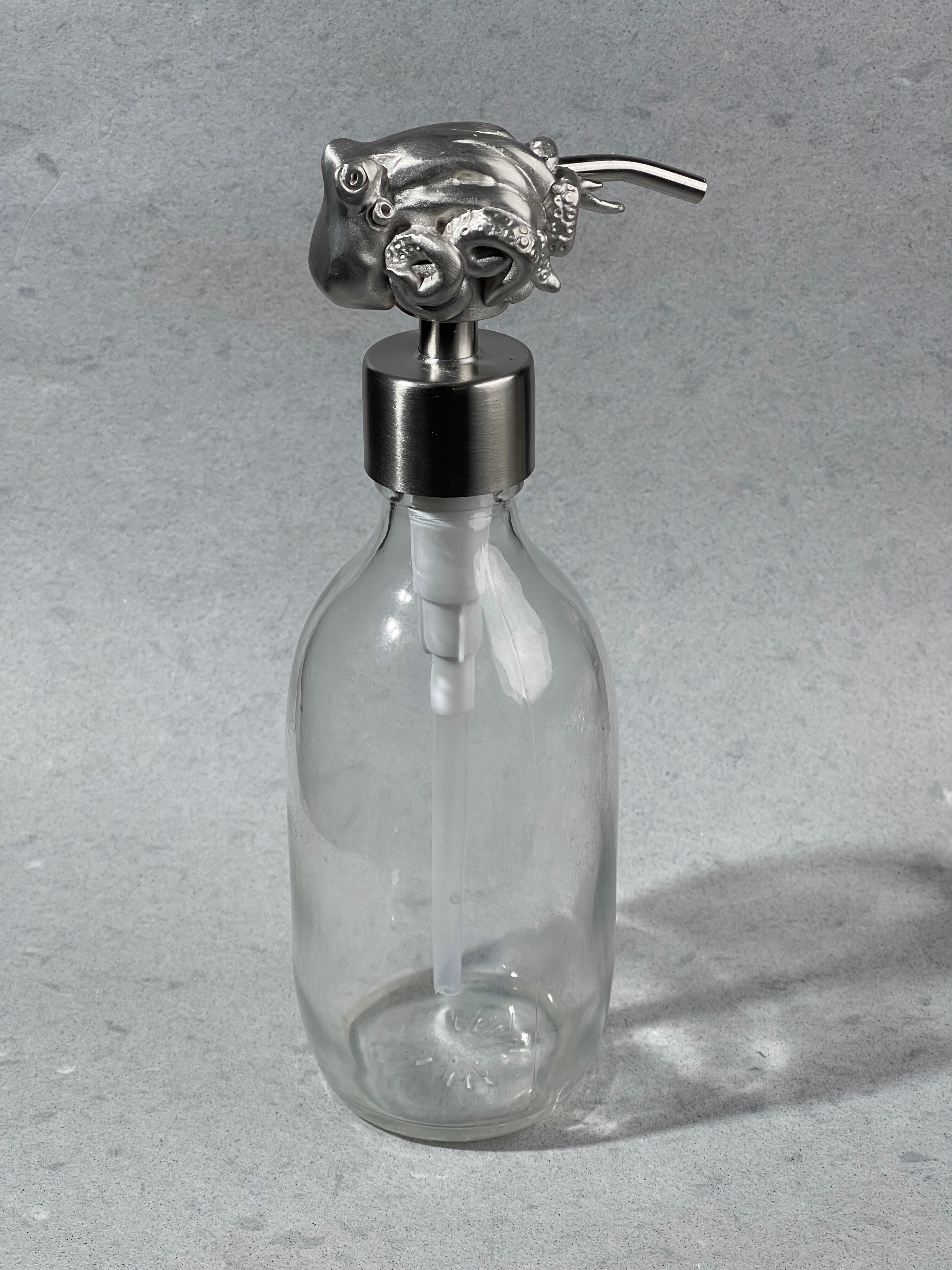  metal pewter over stainless steel octopus soap pump top