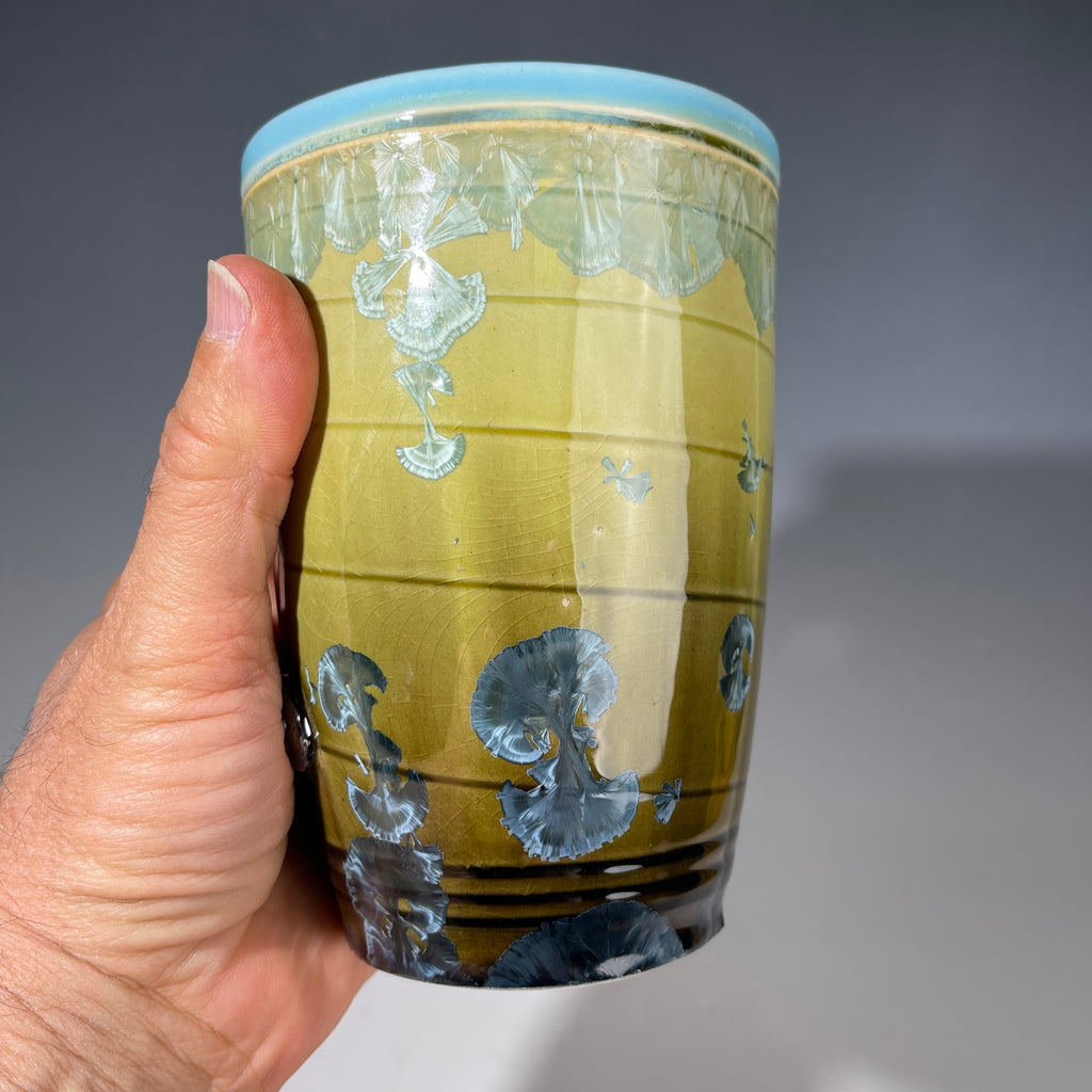 Octo mug  crystalline glazed Ceramic art by Adam and Hong Rubinstein