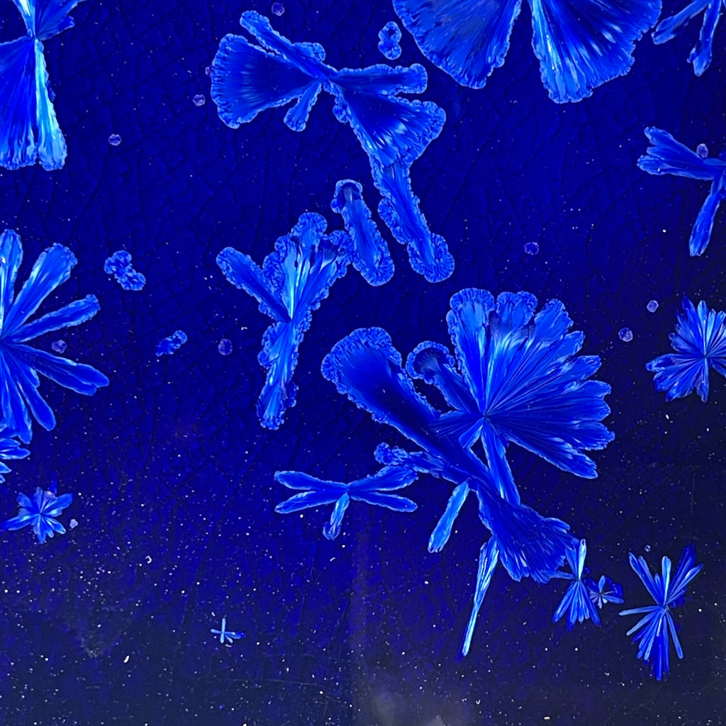 cobalt blue macro crystalline glazed tray by Hong Rubinstein One Dream Design TM
