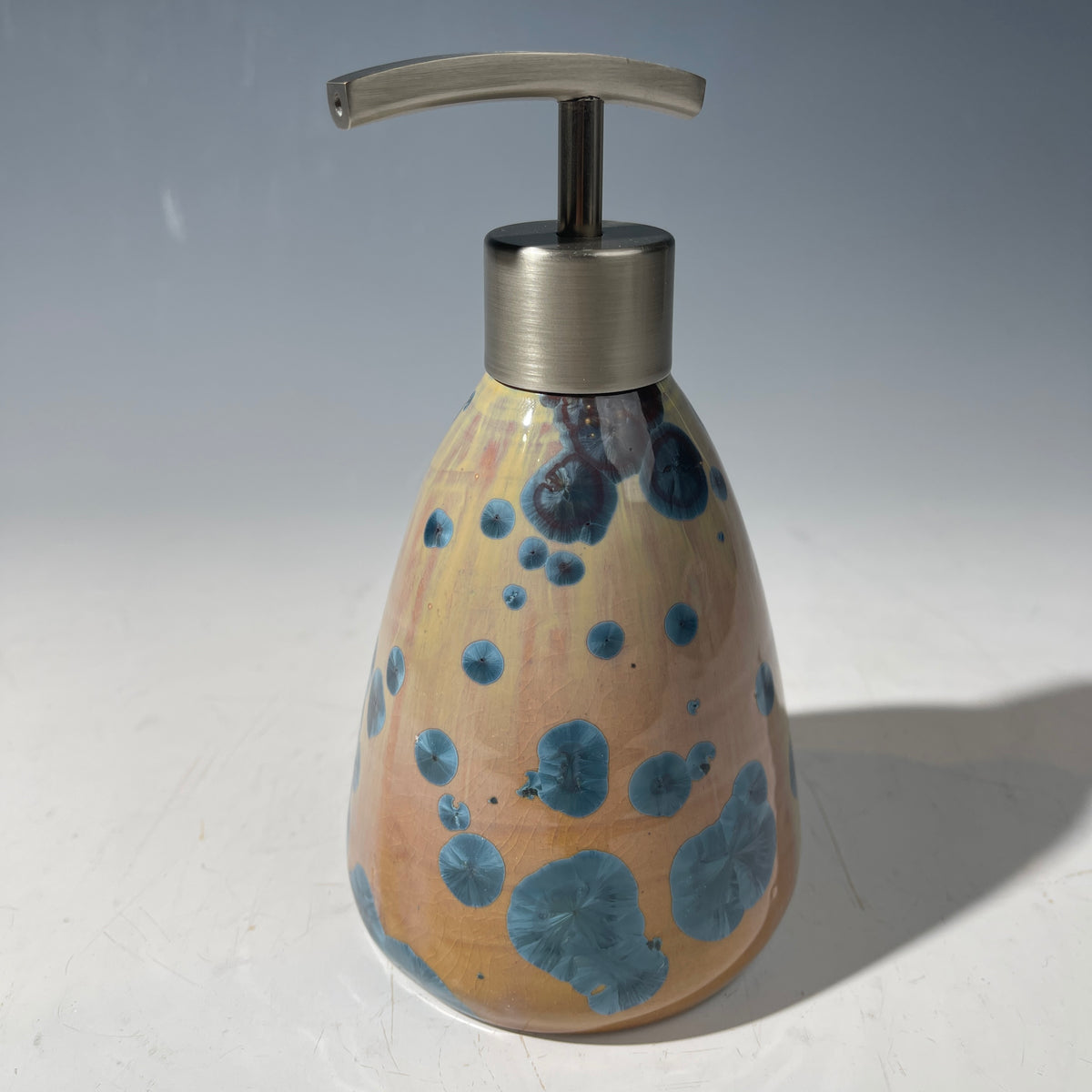 soap pump- palace sparkle crystalline- triangular soap pump lotion dispenser unique handmade