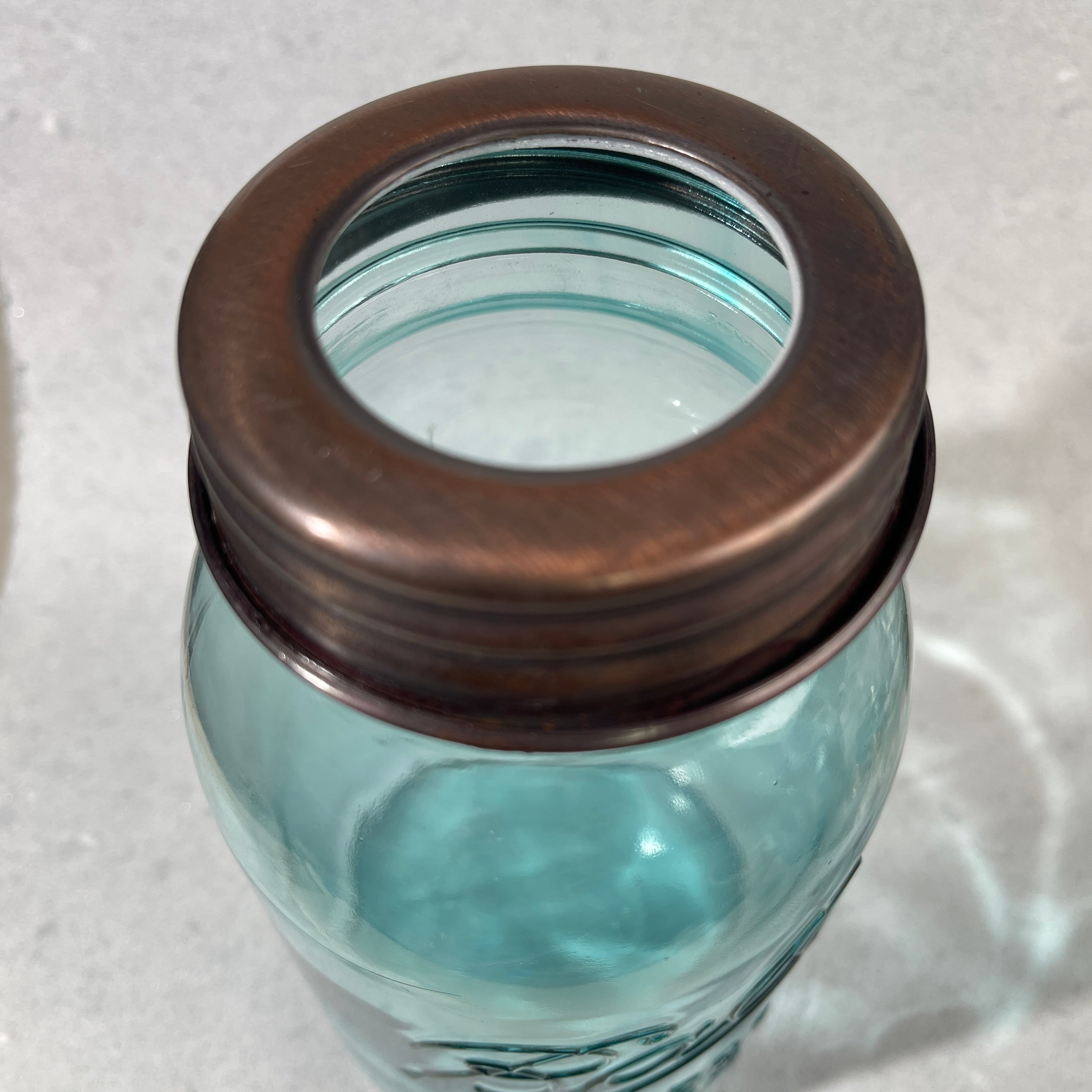 mason jar soap pump or lid adapter band in bronze finish regular mouth
