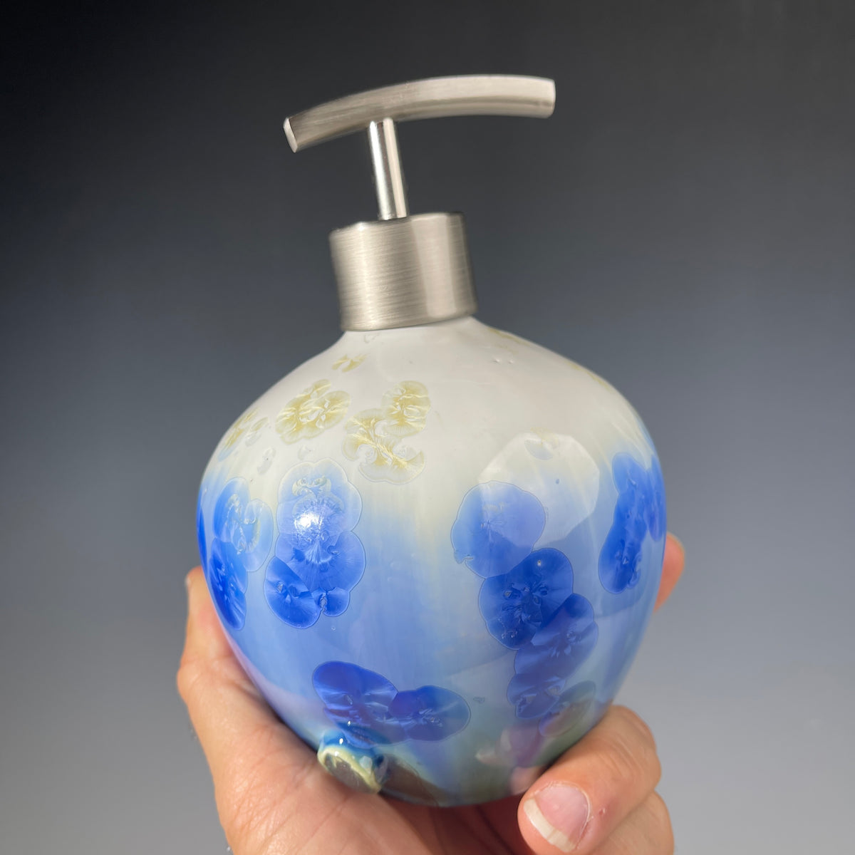 soap dispenser in Santorini sparkle blue white fade