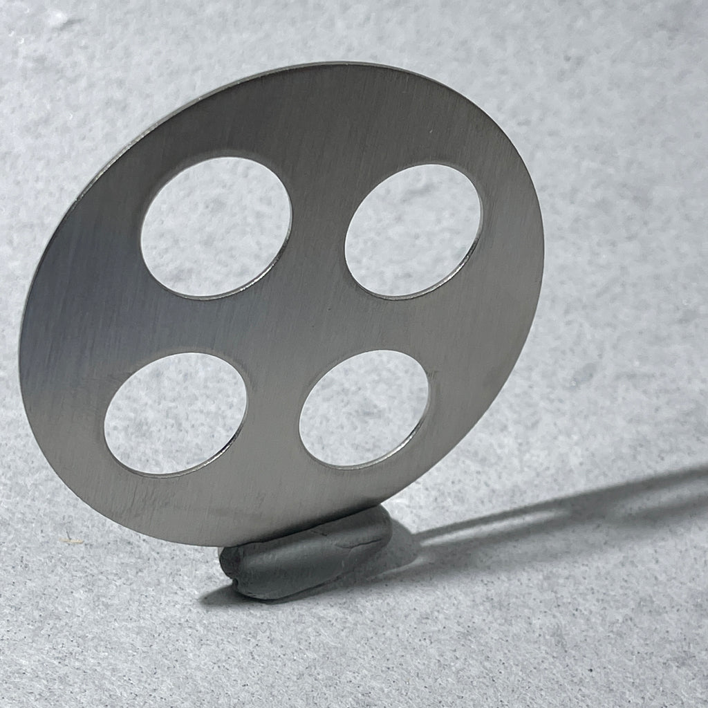 stainless four hole disk for potters for toothbrush holders and mason jar conversion