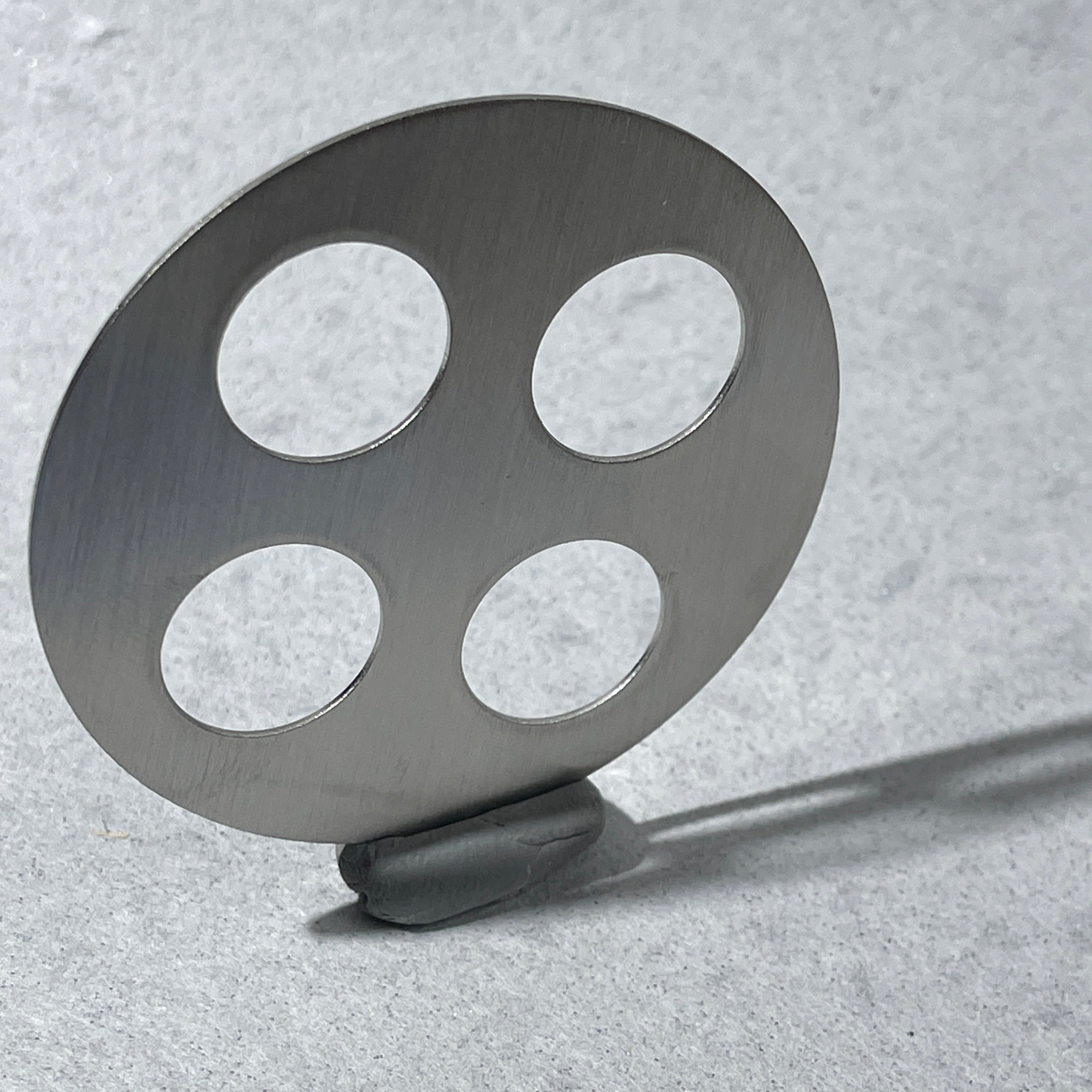 stainless four hole disk for potters for toothbrush holders and mason jar conversion