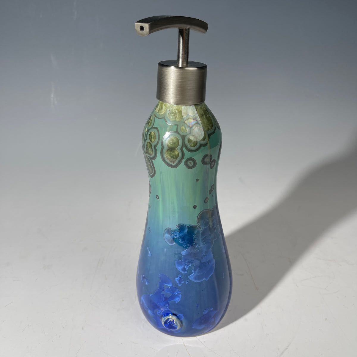 Soap Pump, Lotion and or Hand Sanitizer Pump -green forest jade ultramarine crystalline