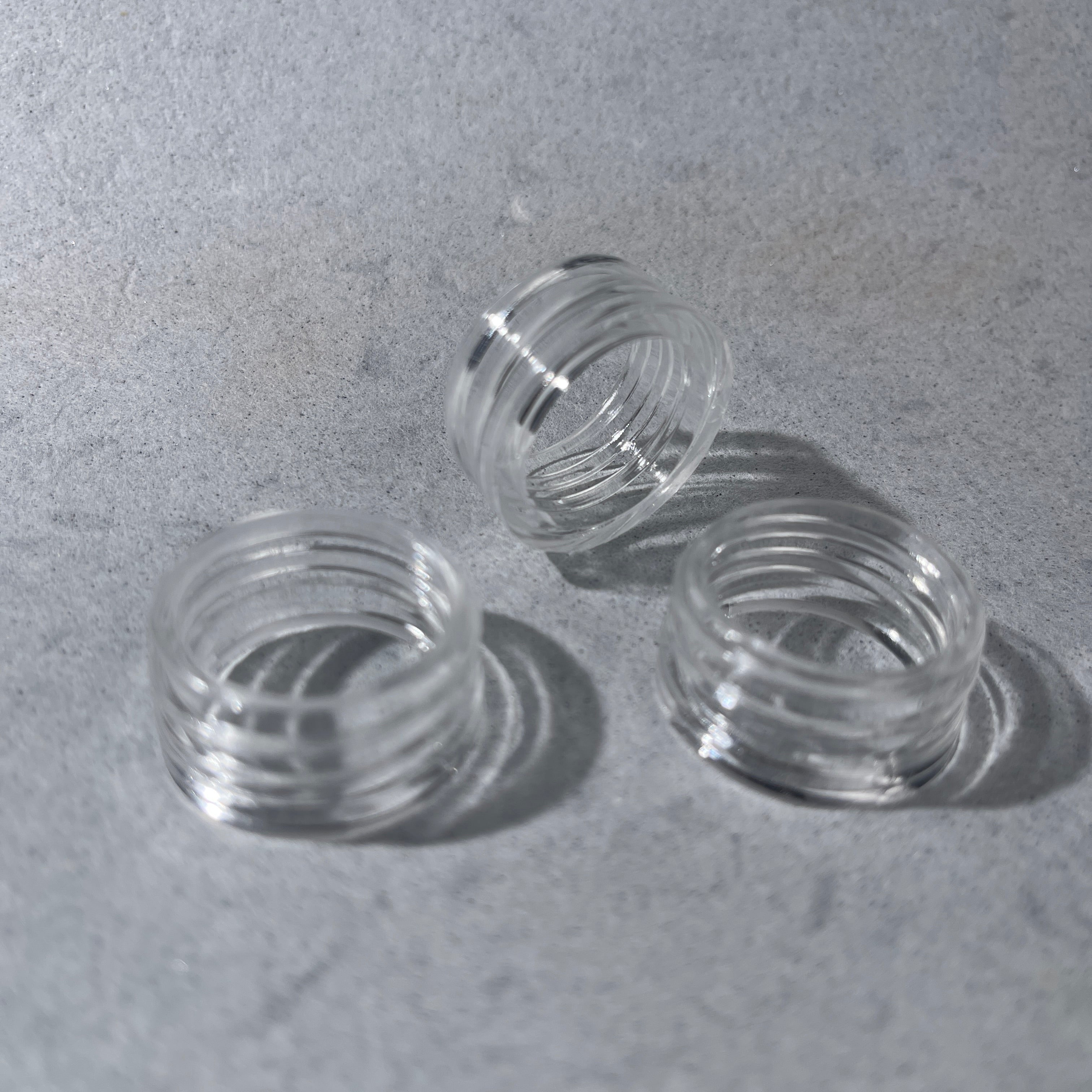 Glue Down collar rings- Clear fits 28/400