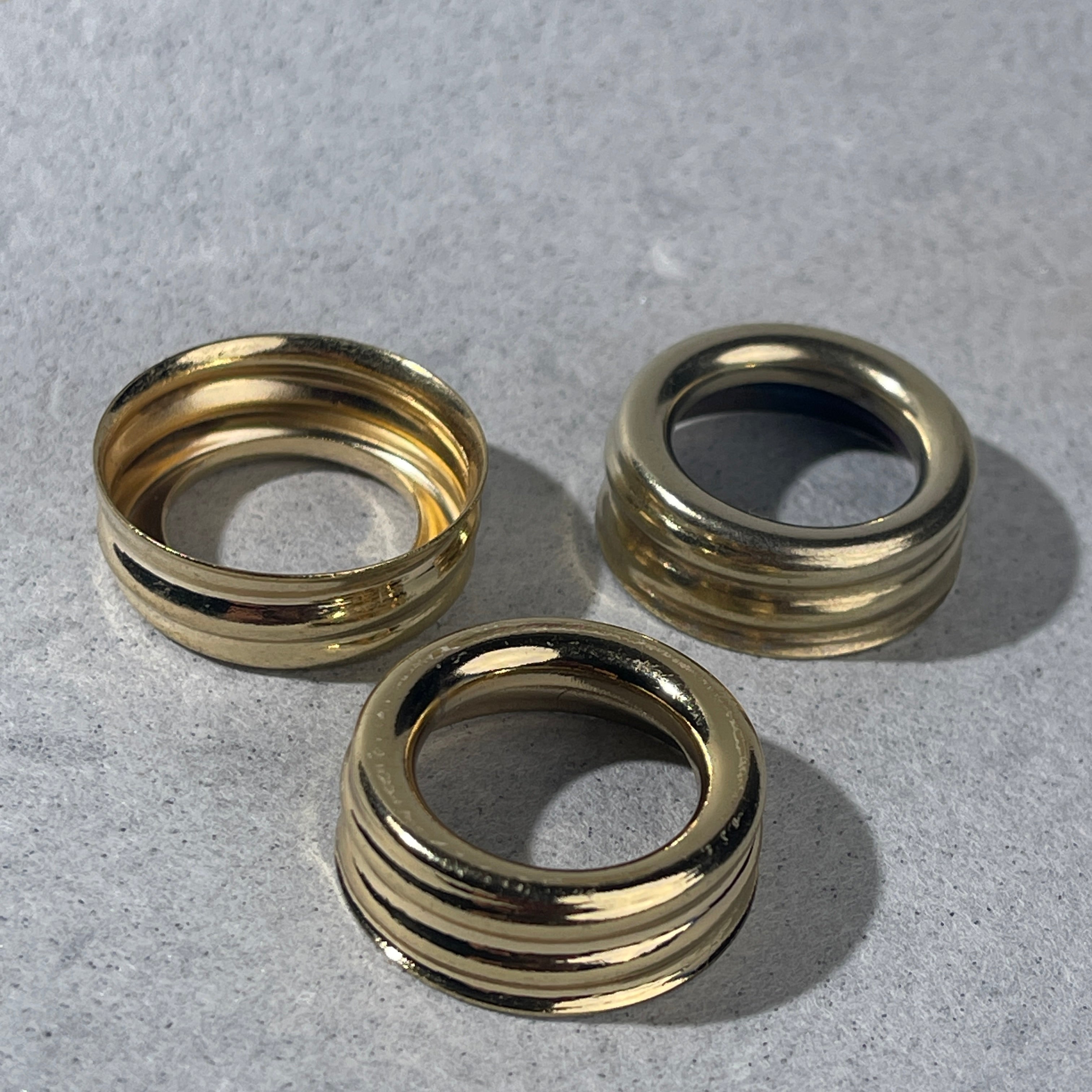 glue down collar thread rings gold finish 