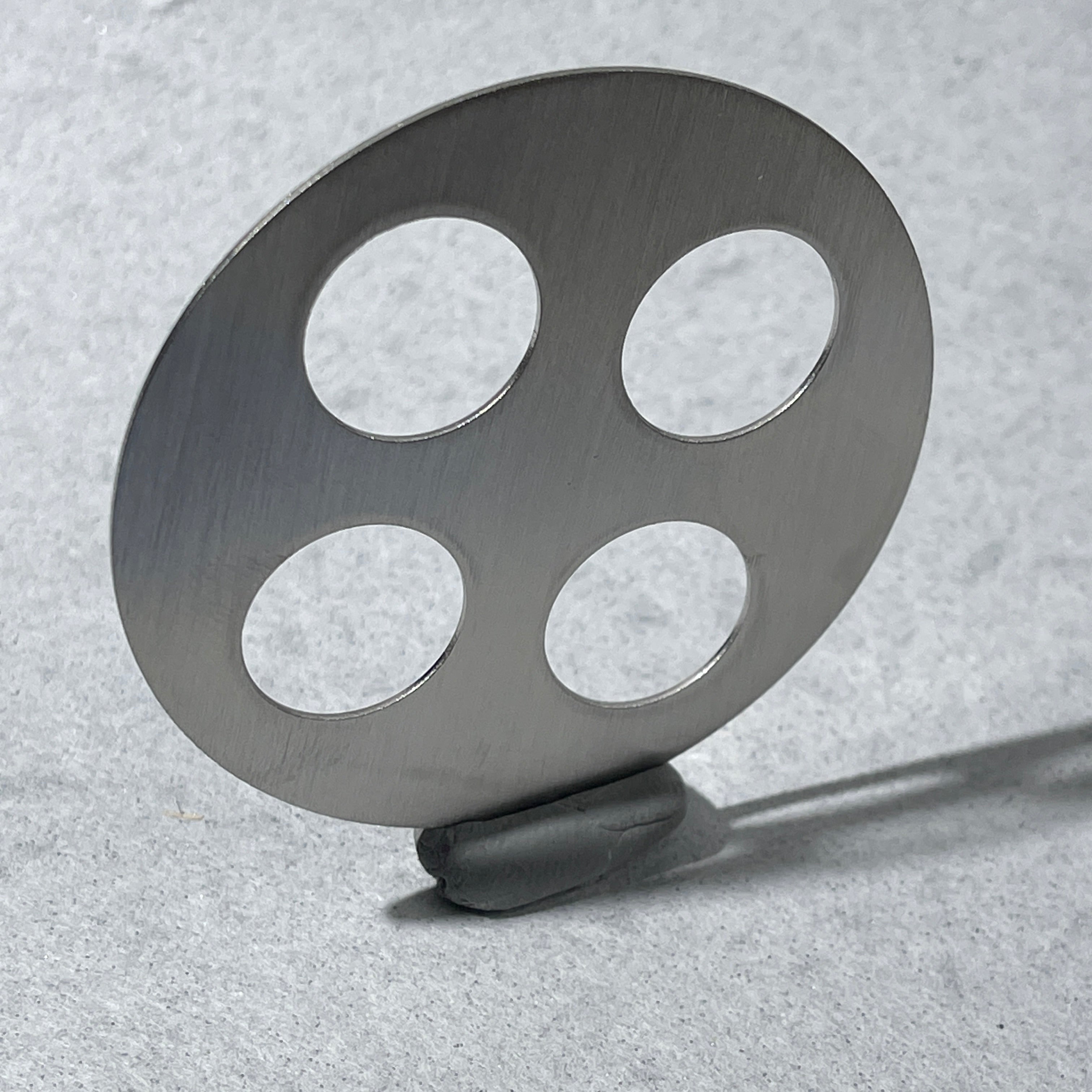 stainless four hole disk for potters for toothbrush holders and mason jar conversion