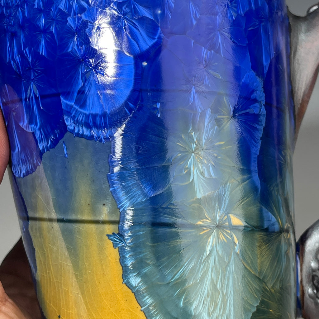 Octopus tentacle mug in cobalt macro crystalline glaze by Adam & Hong Rubinstein 