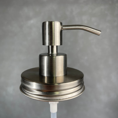 low profile stainless steel rust proof mason jar canning jar soap pump kit