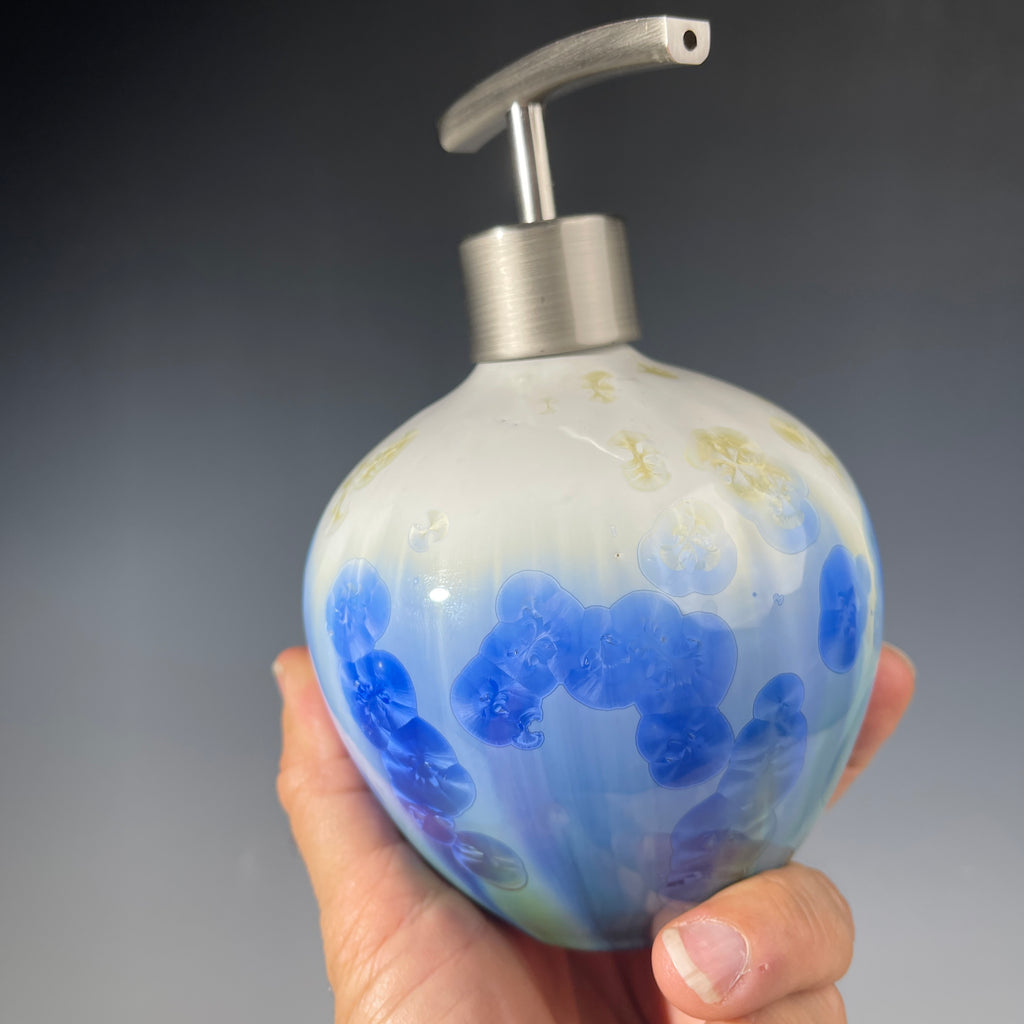 soap dispenser in Santorini sparkle blue white fade