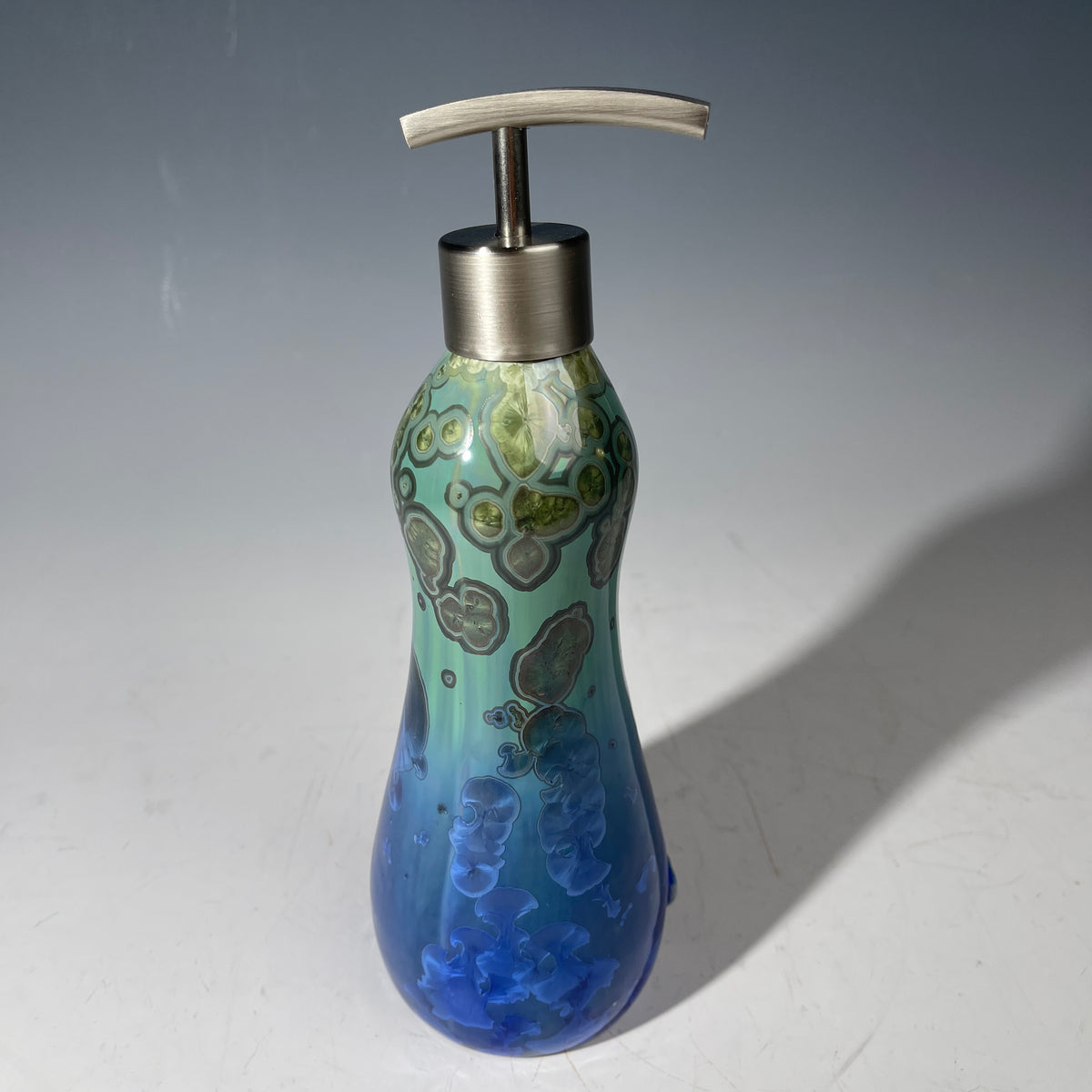 Soap Pump, Lotion and or Hand Sanitizer Pump -green forest jade ultramarine crystalline