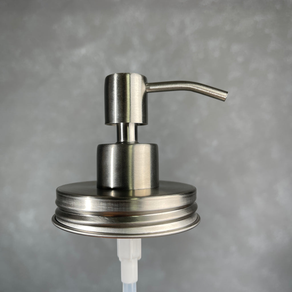low profile stainless steel rust proof mason jar canning jar soap pump kit