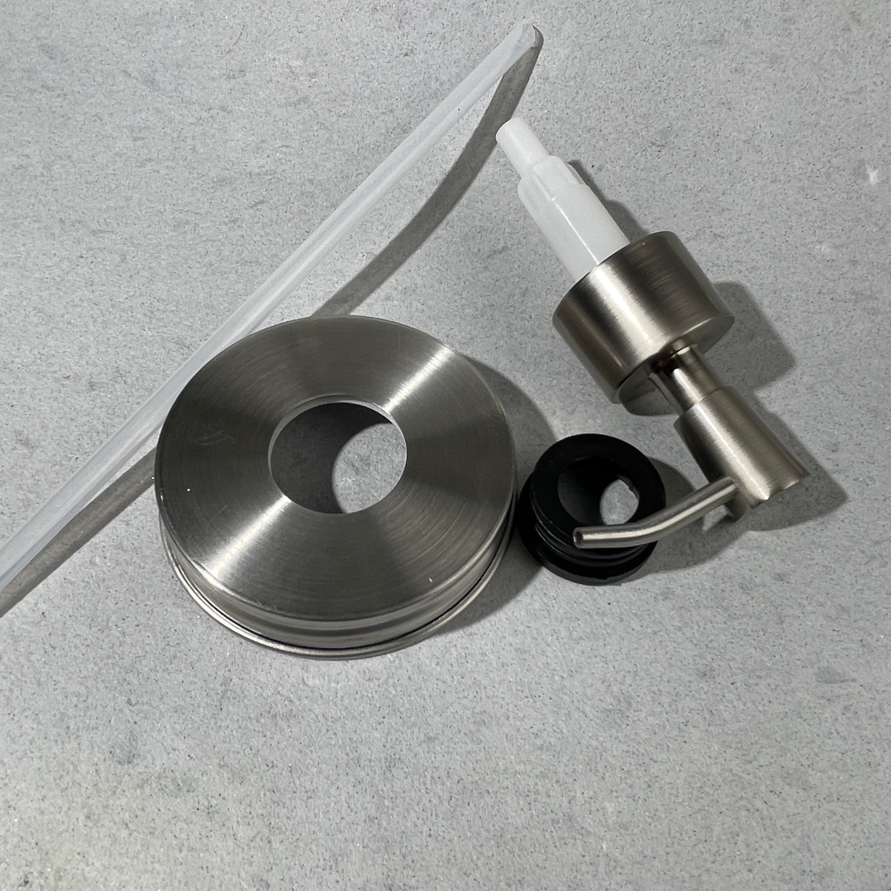 inverted cone modern mason jar  stainless steel soap pump kit