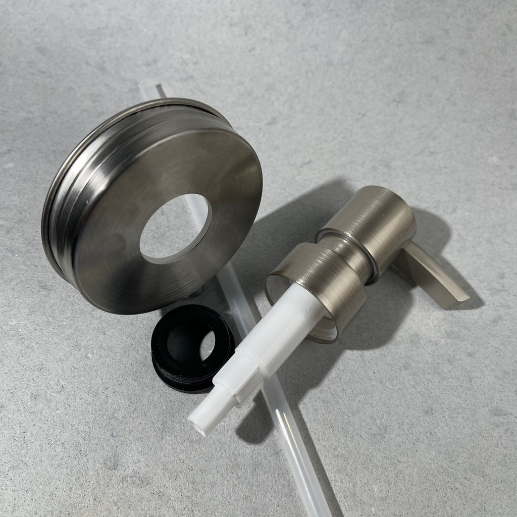 mason jar regular mouth stainless soap pump kit with heavy duty flat head pump
