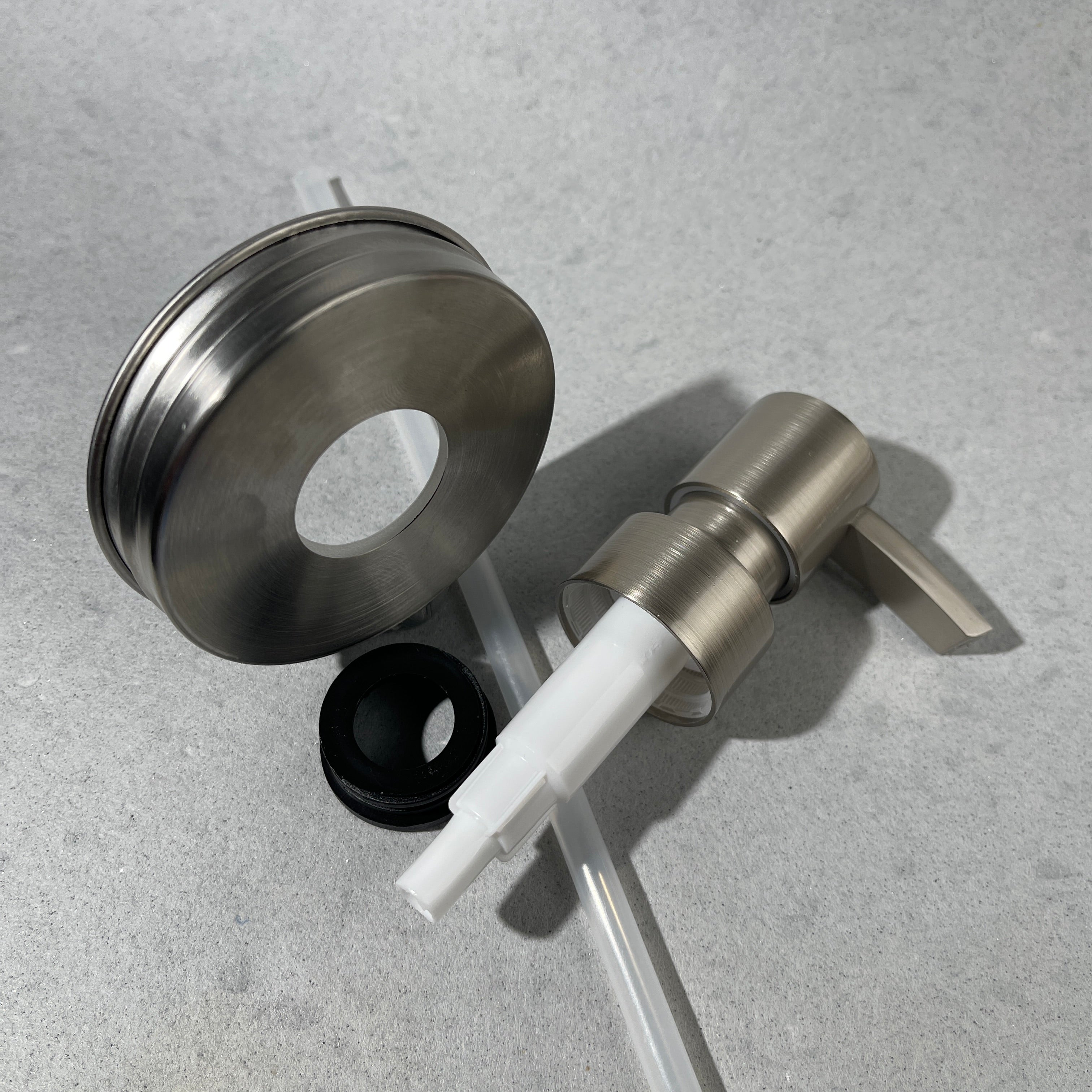 mason jar regular mouth stainless soap pump kit with heavy duty flat head pump