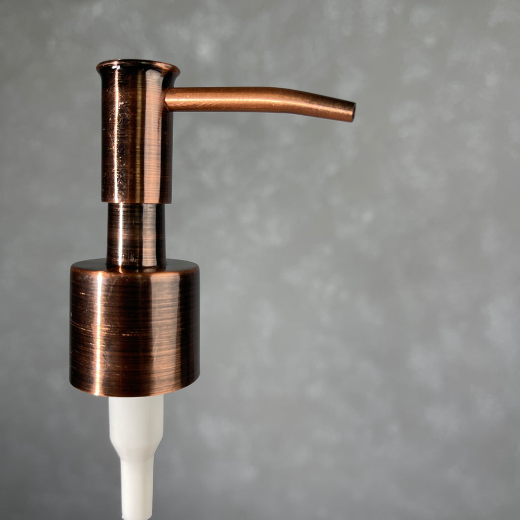 copper finish metal 24-410 size skinny head soap or lotion pump 1 cc size dispensing
