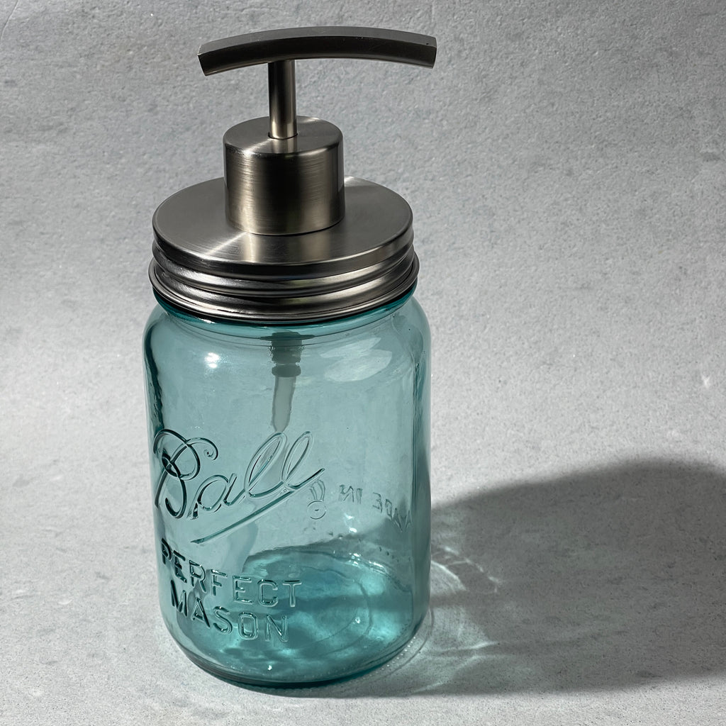 modern rainbow style stainless mason jar soap pump conversion kit