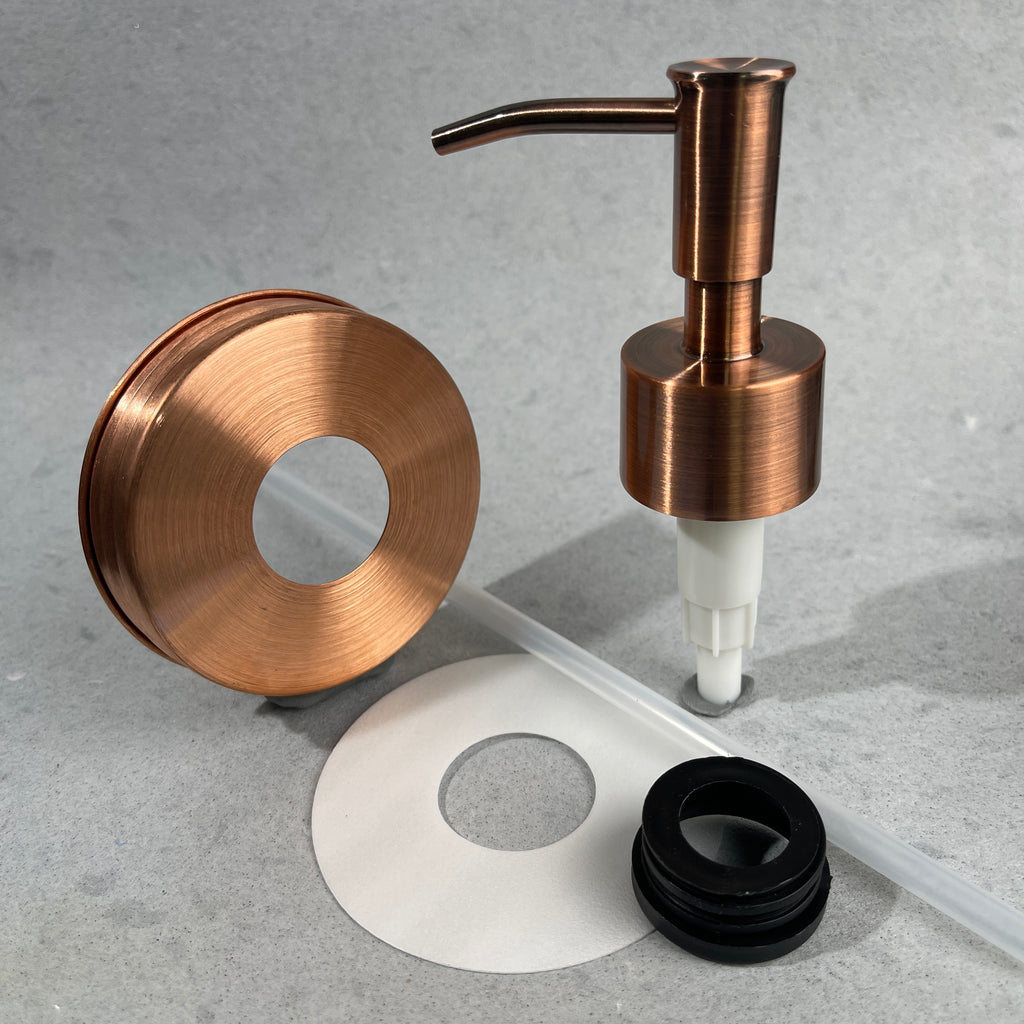 mason jar soap pump kit true solid copper lid copper plated skinny soap pump