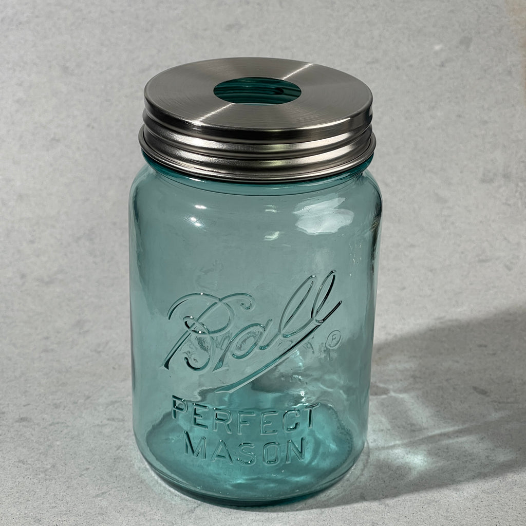 Stainless steel mason jar lid adapter