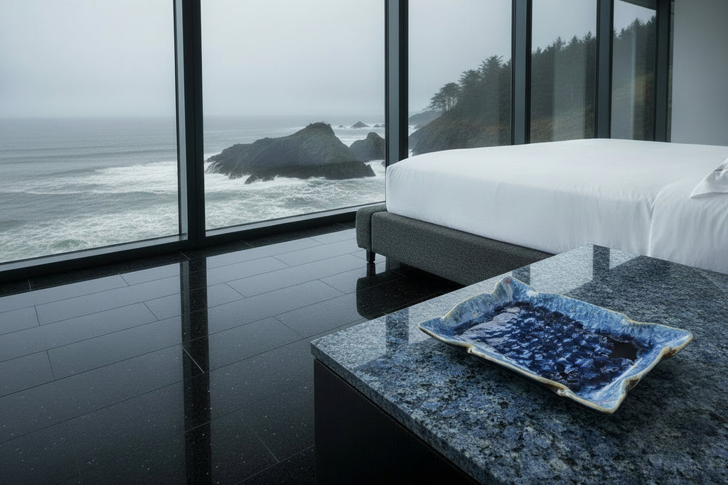 Purple macro-crystalline  rectangular tray by Hong Rubinstein