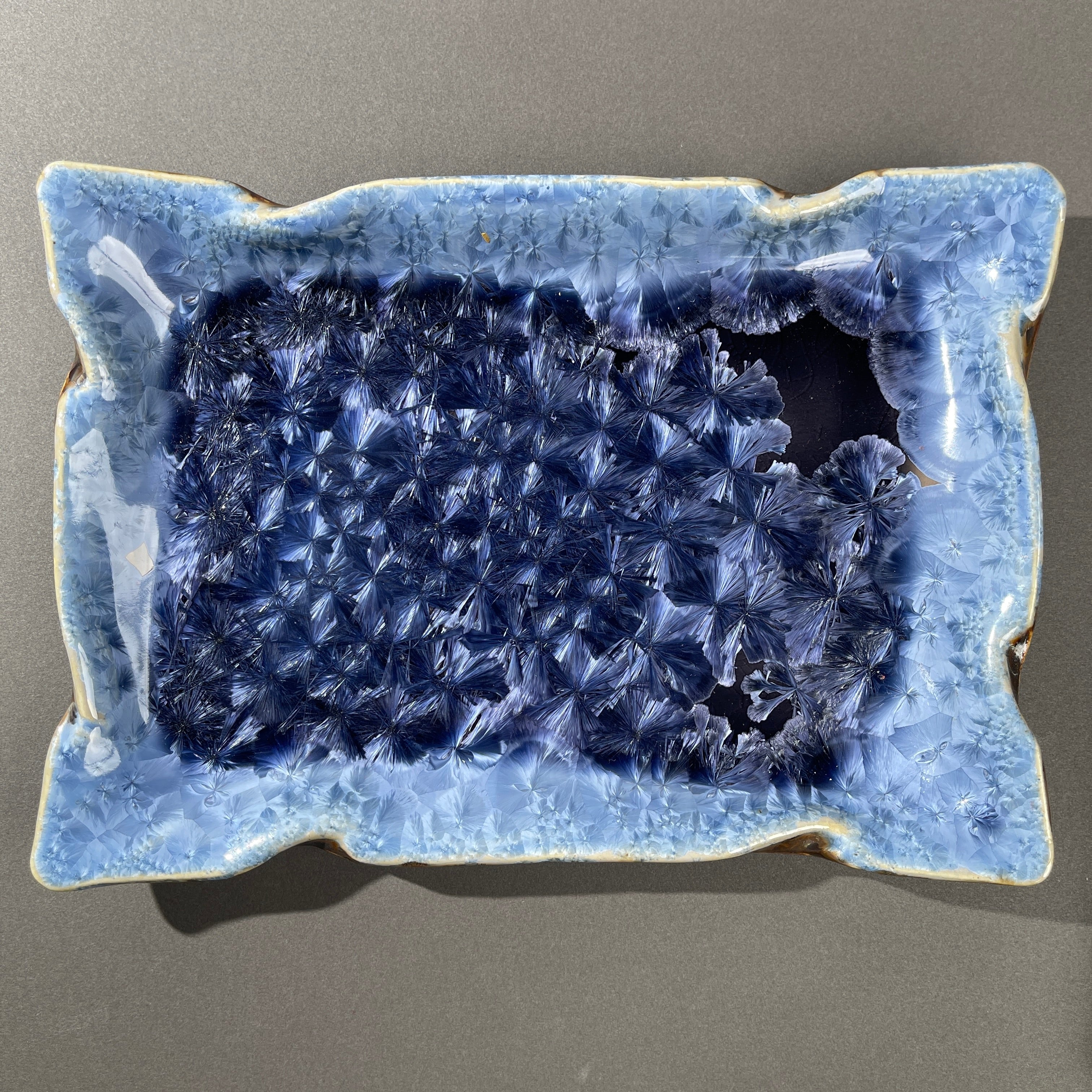 Purple macro-crystalline  rectangular tray by Hong Rubinstein