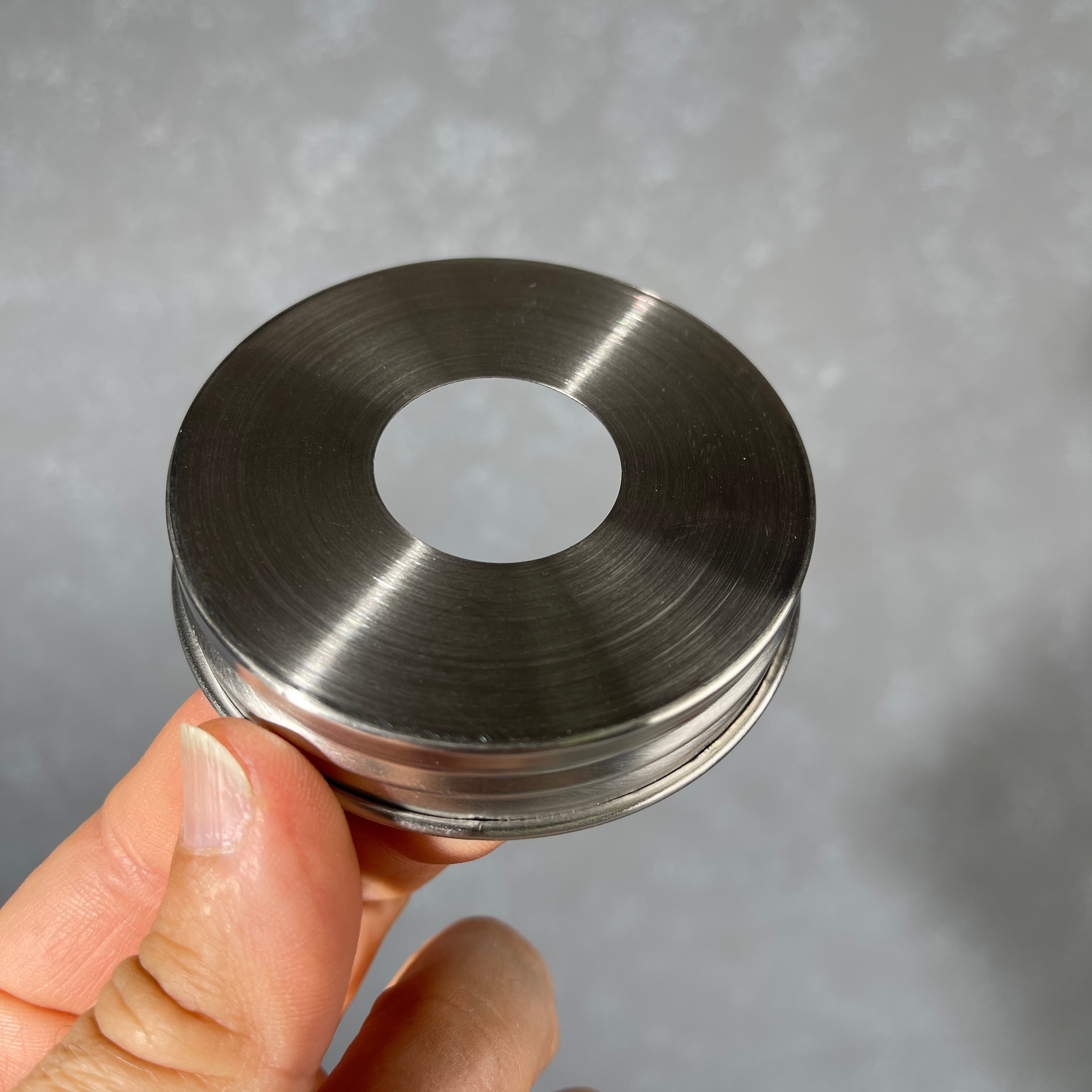 stainless lids with hole  and collars for regular mouth mason jars