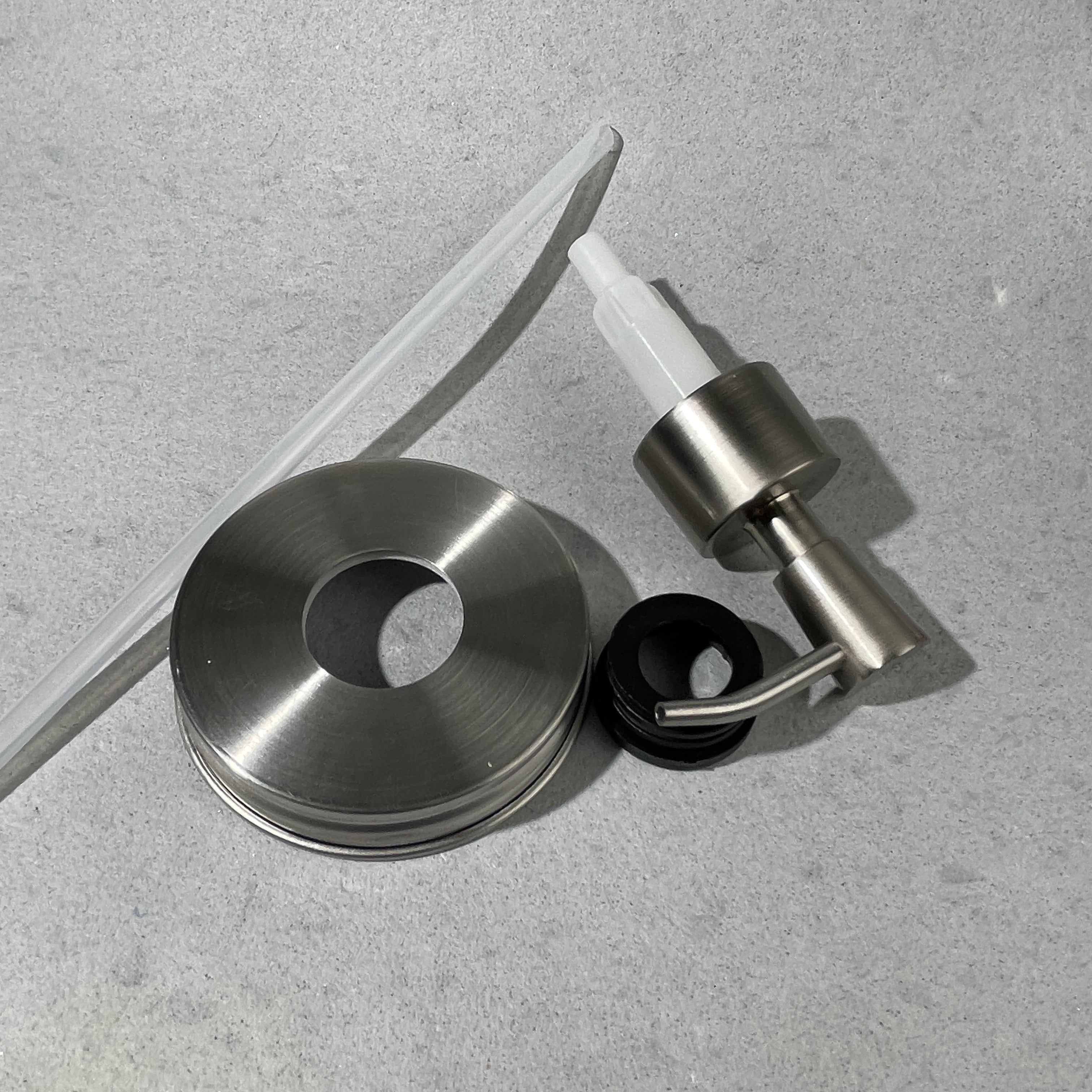 inverted cone modern mason jar  stainless steel soap pump kit