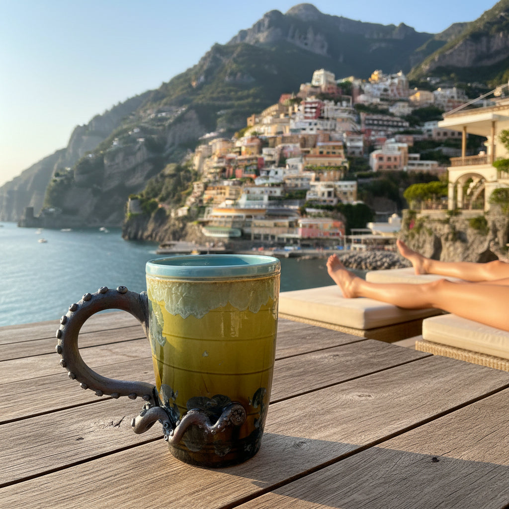 Octo mug  crystalline glazed Ceramic art by Adam and Hong Rubinstein