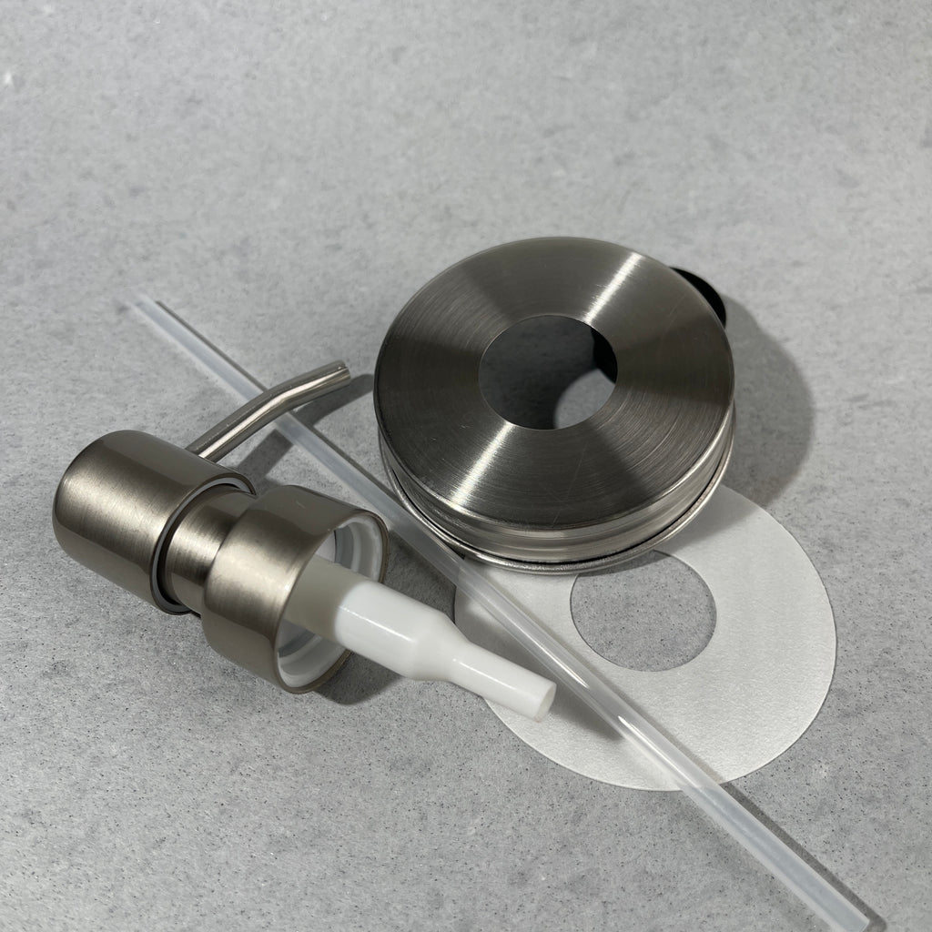 mason jar soap pump kit stainless lid bird head  dispenser pump top