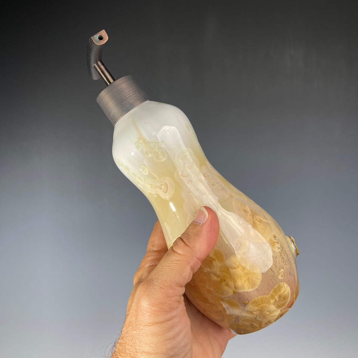Soap pump in snow to wheat charcoal crystalline glaze