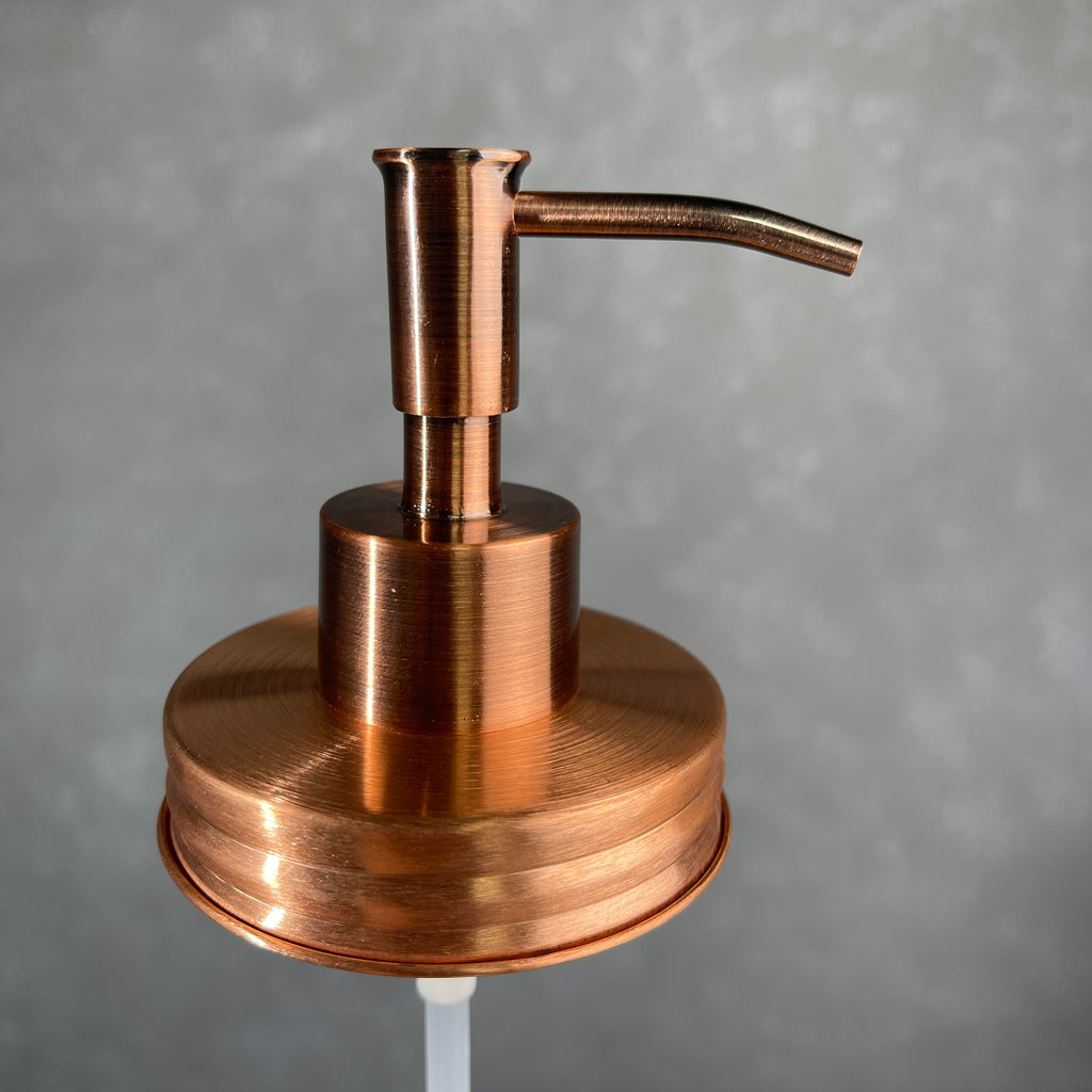 mason jar soap pump kit true solid copper lid copper plated skinny soap pump