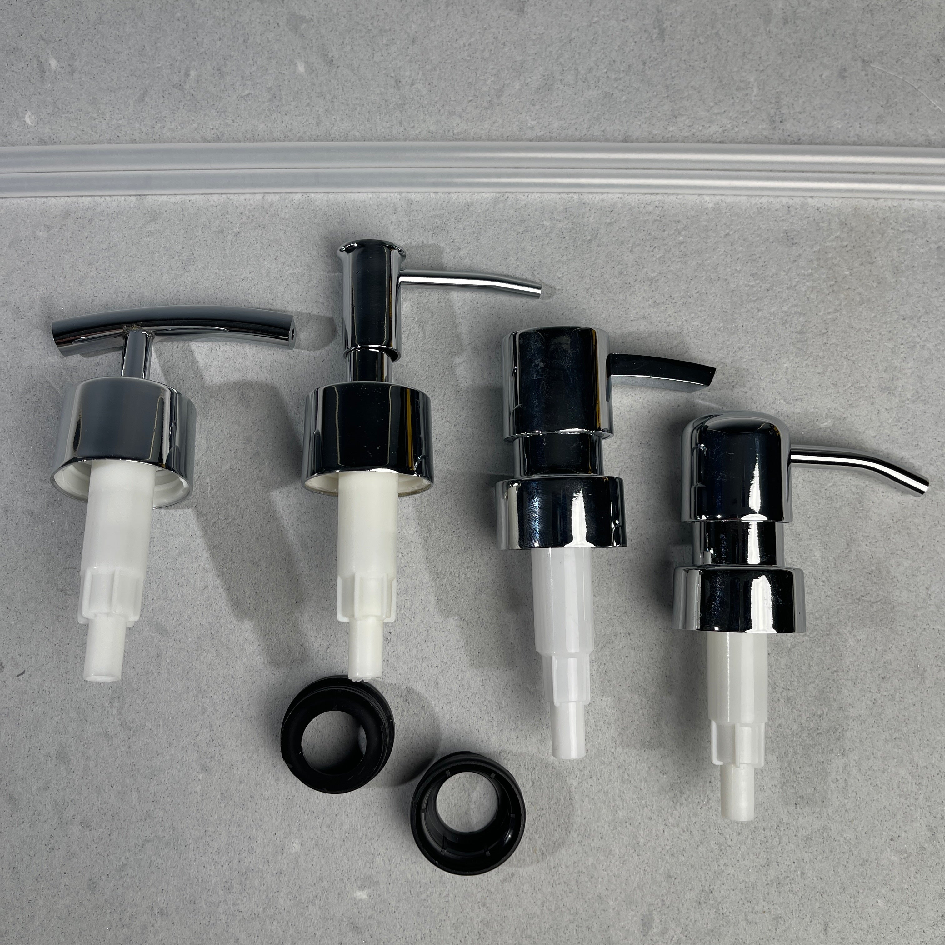 Soap Pump Top Replacement Dispenser Chrome & Fits Beer Wine and Liquor Bottles