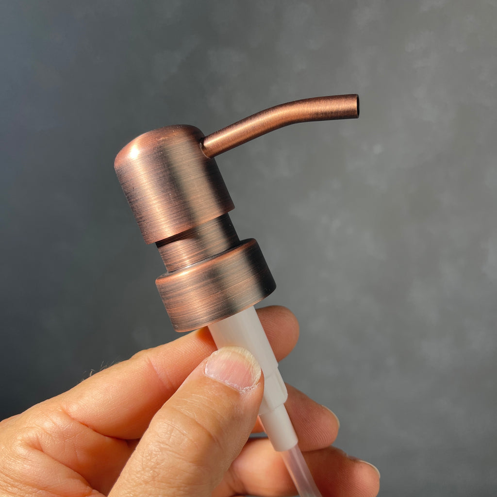matte finish copper soap pump dispenser top