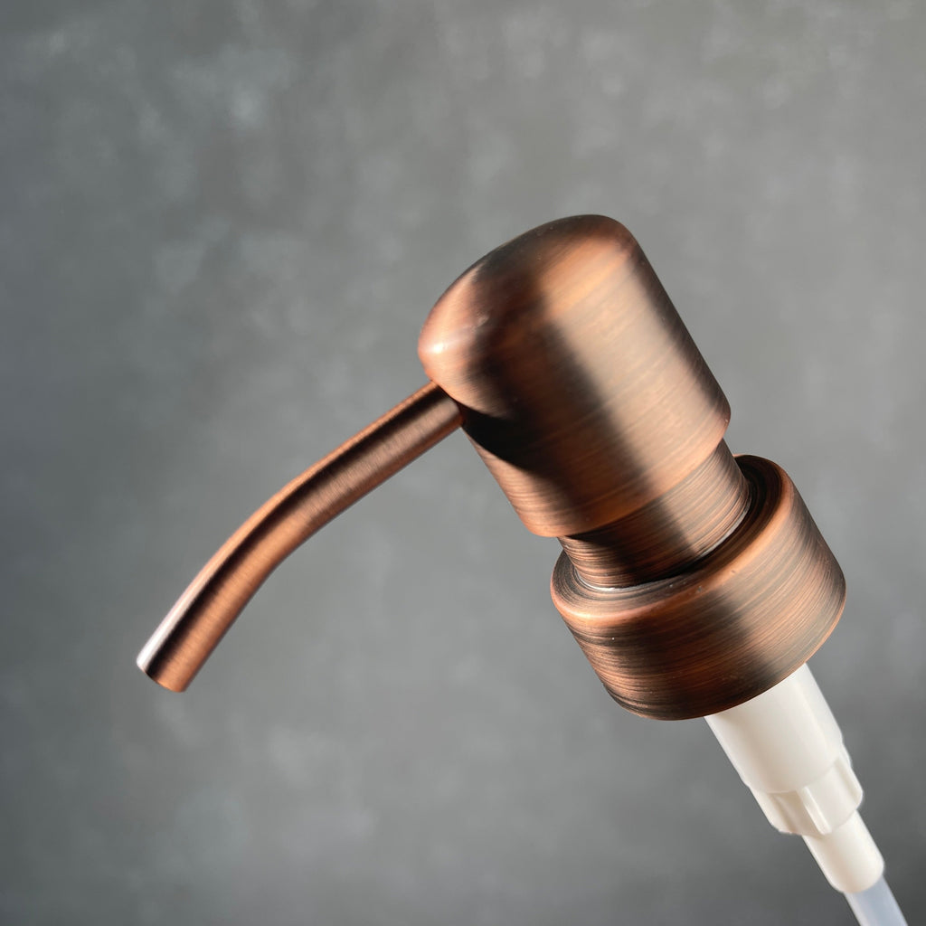 matte finish copper soap pump dispenser top