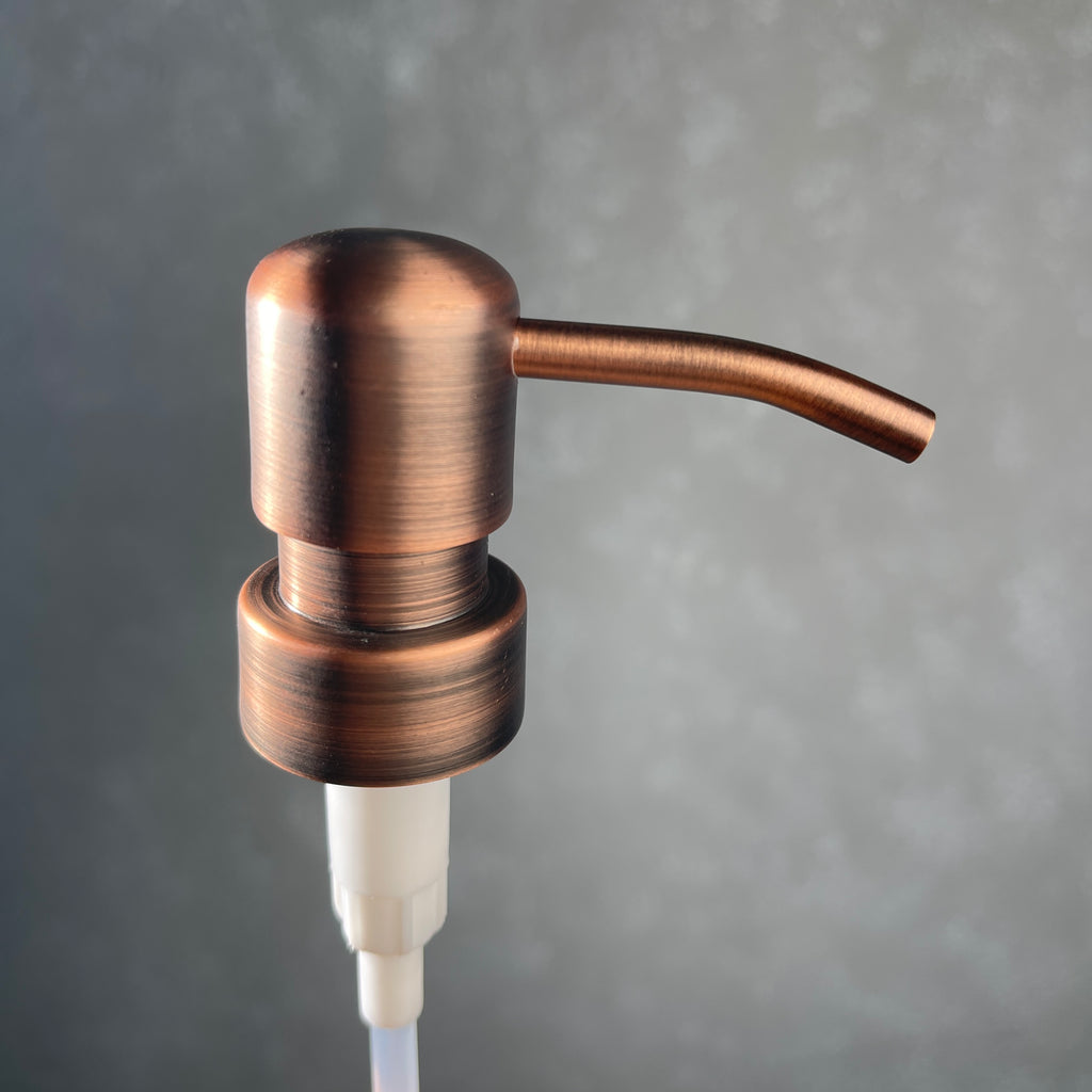 matte finish copper soap pump dispenser top