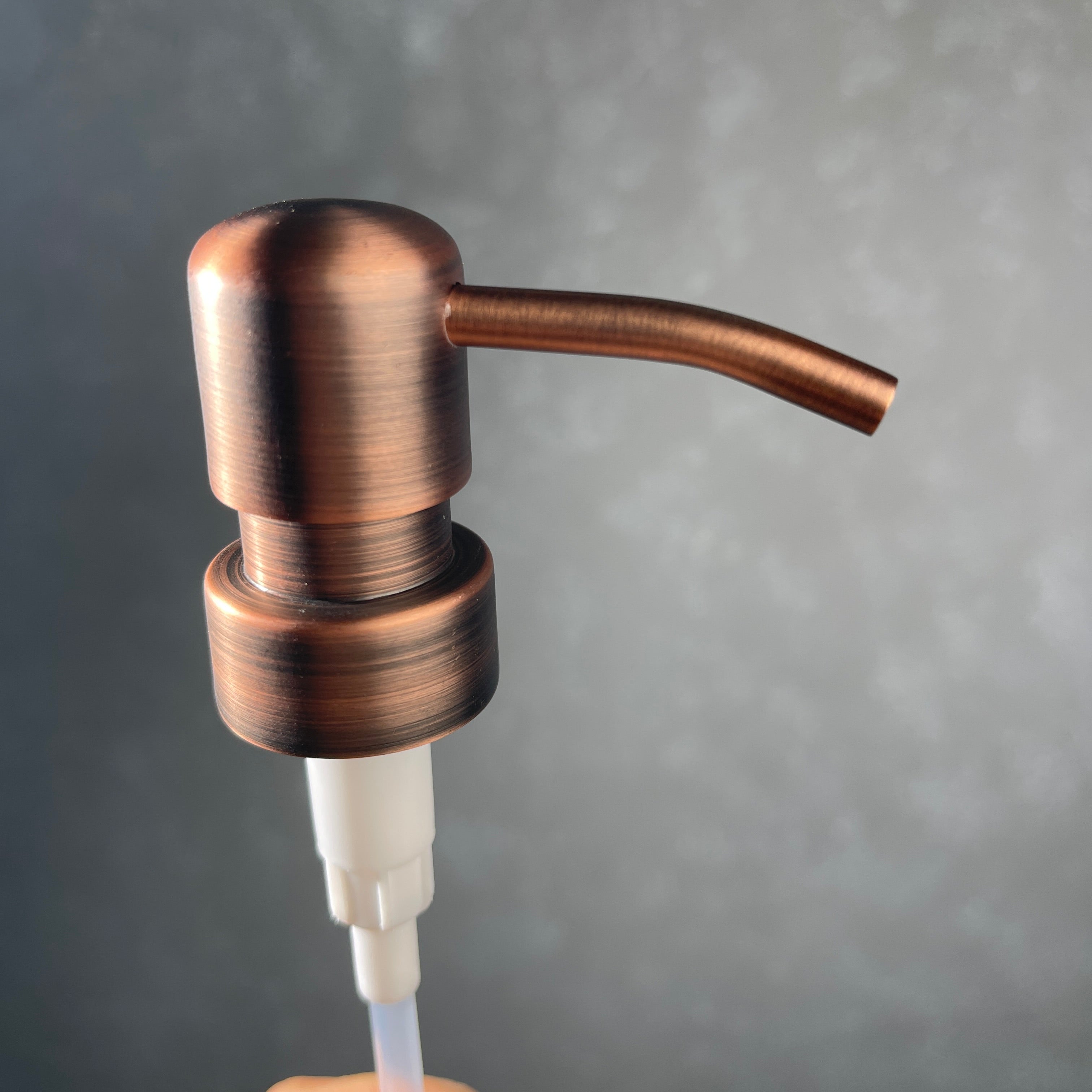 matte finish copper soap pump dispenser top