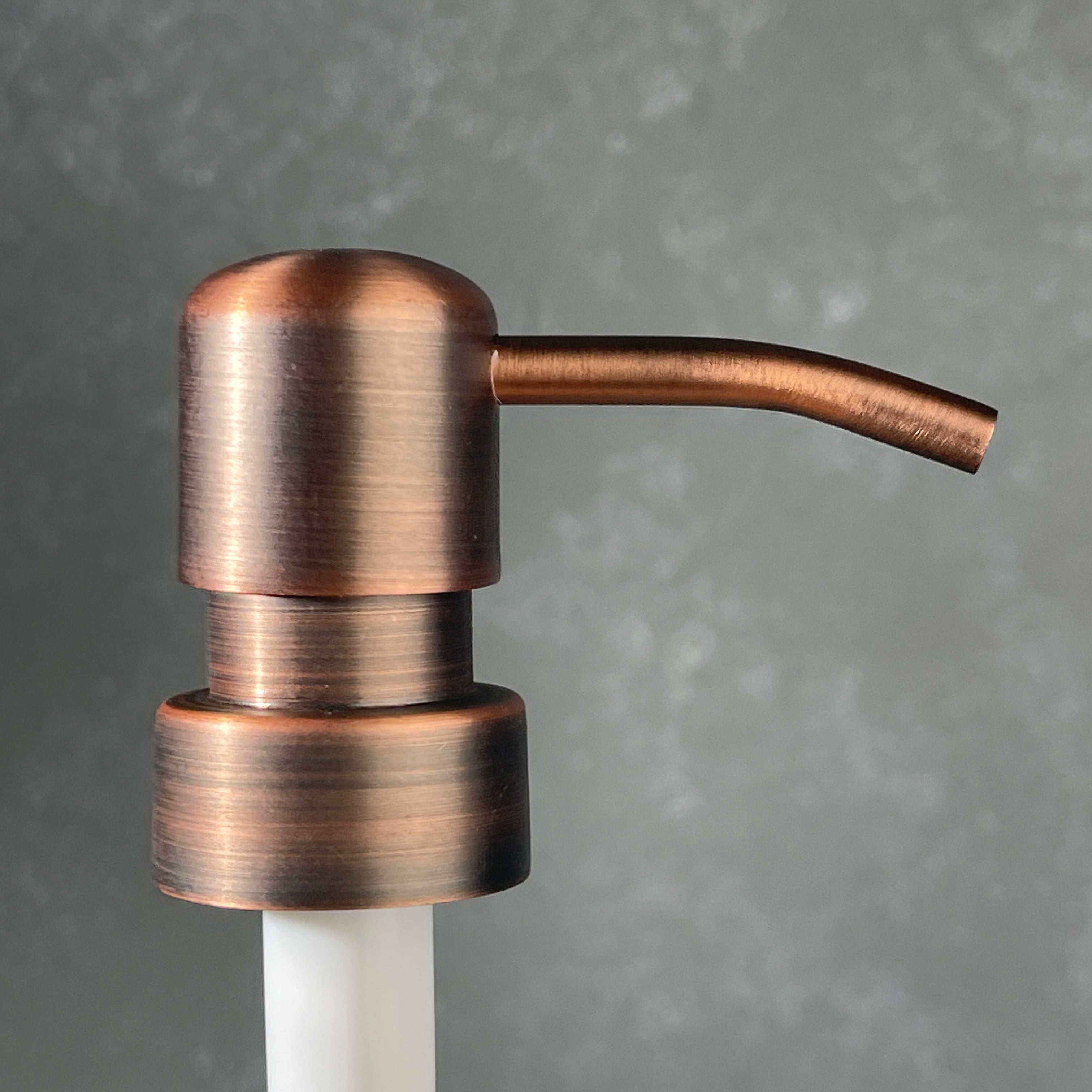 matte finish copper soap pump dispenser top