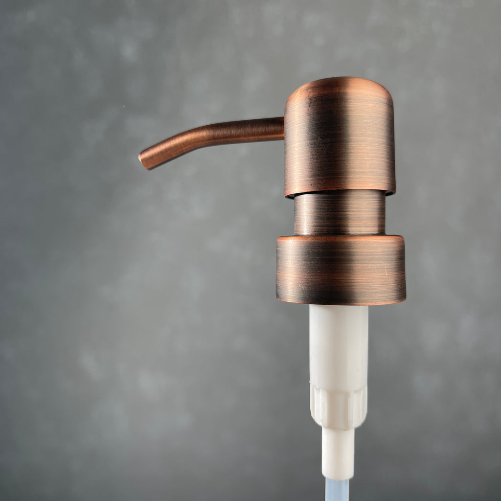 matte finish copper soap pump dispenser top