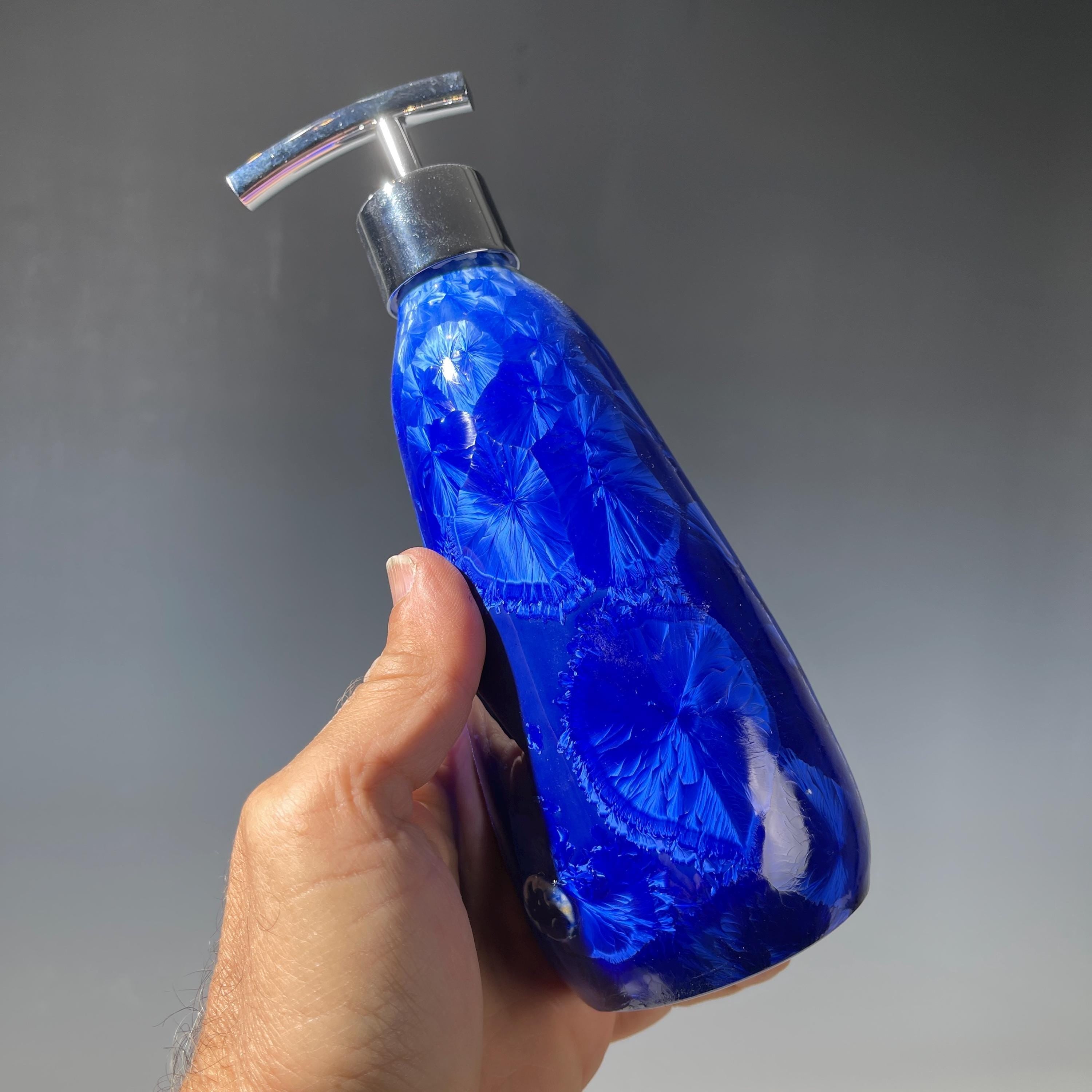 Soap Pump, Lotion and Hand Pump Midnight Cobalt crystalline glazed