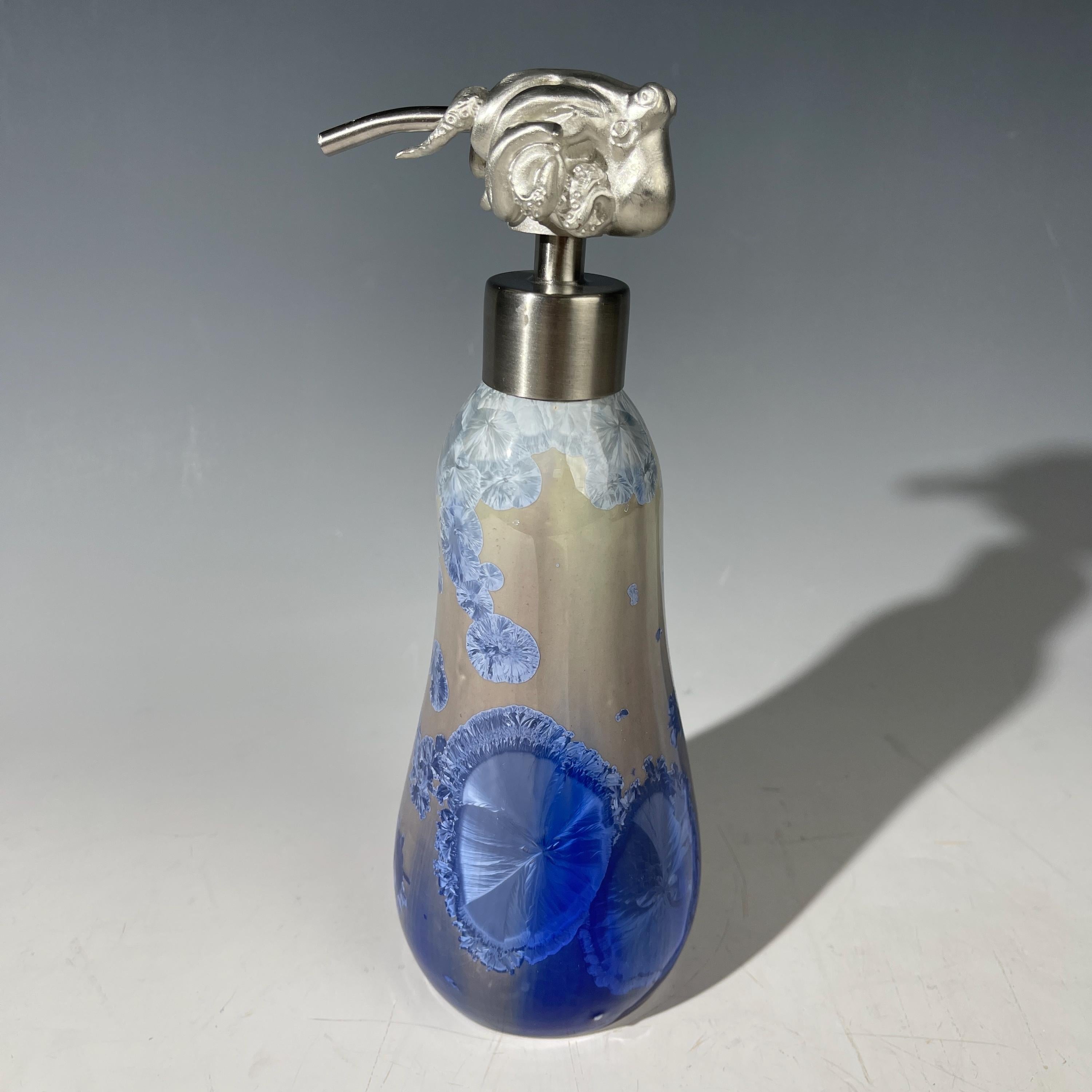 Octopus Soap Pump, Lotion and or Hand Sanitizer Pump silver cobalt fade