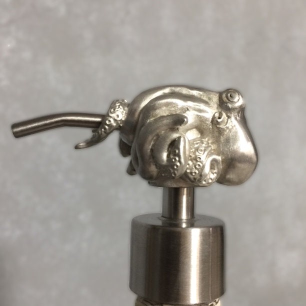  metal pewter over stainless steel octopus soap pump top