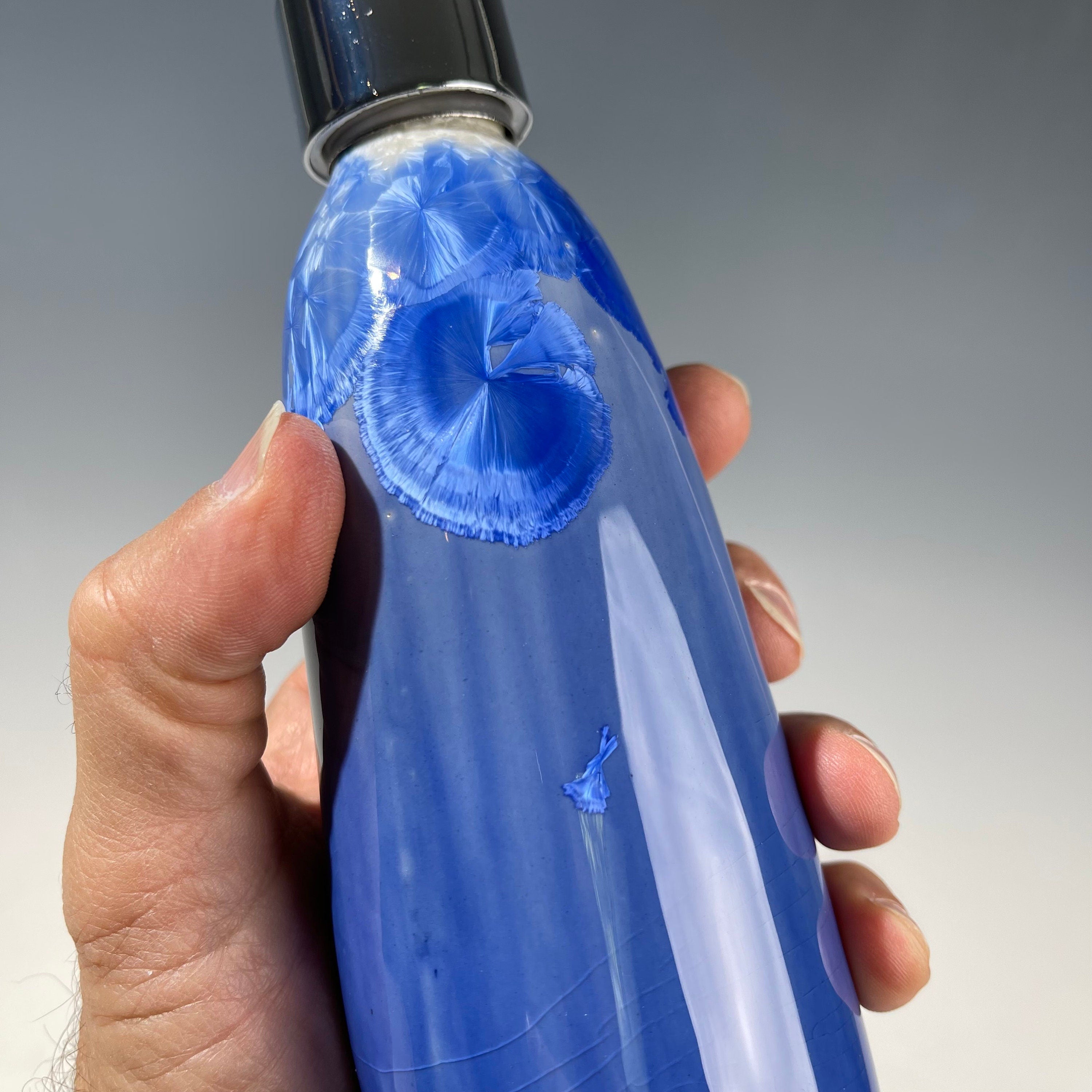 Soap Pump, Lotion and Hand Pump Cobalt crystalline glazed