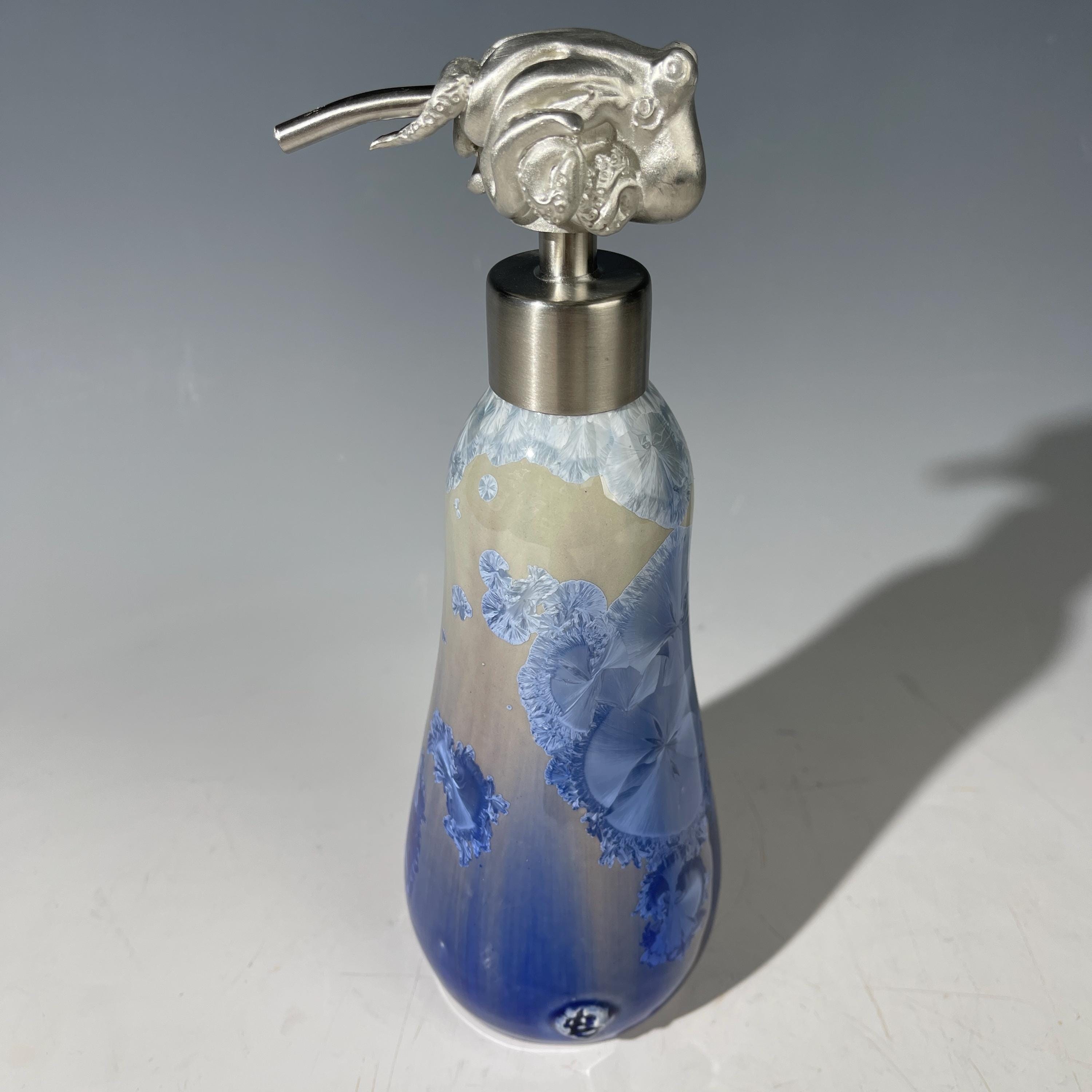 Octopus Soap Pump, Lotion and or Hand Sanitizer Pump silver cobalt fade