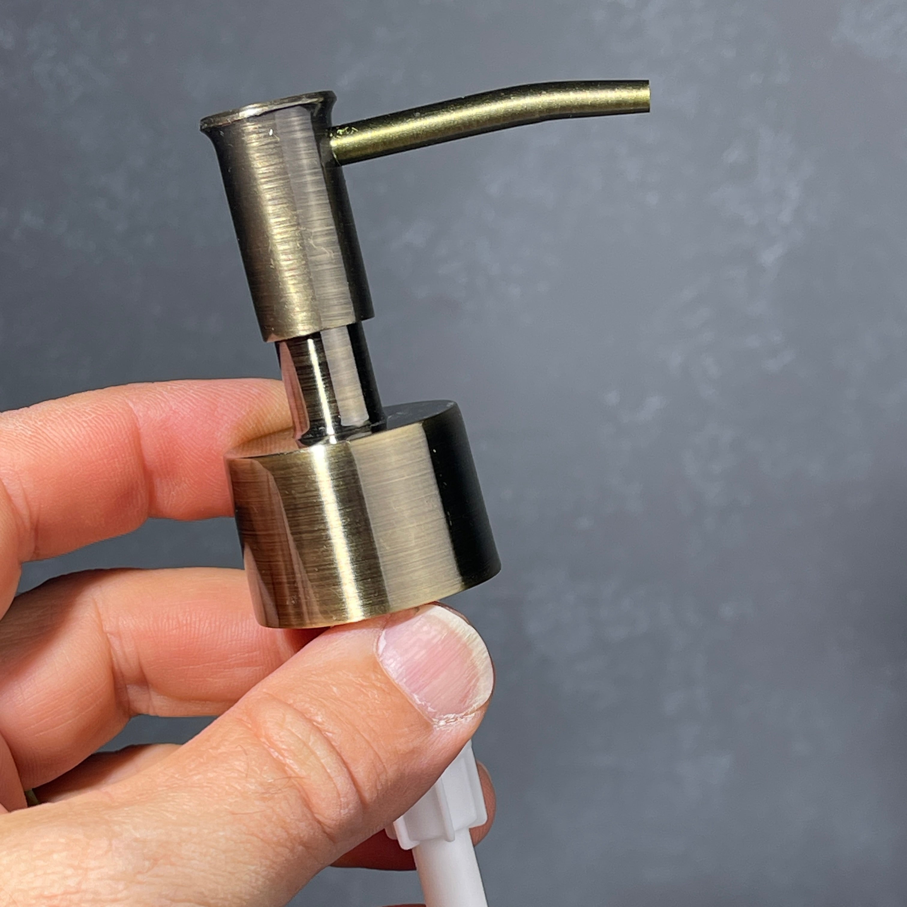 Brass lotion soap pump dispenser head- Skinny Head Classic Brass
